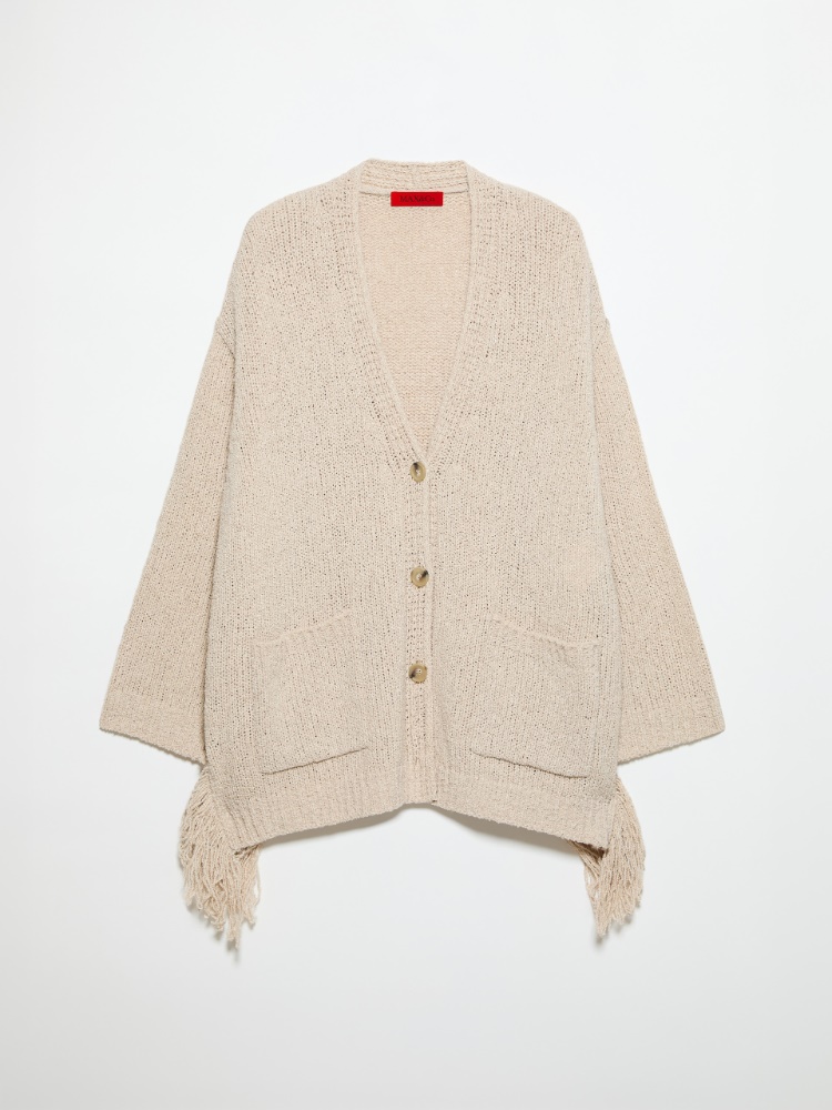 Cardigan bouclé con frange - GHIACCIO - MAX&Co.