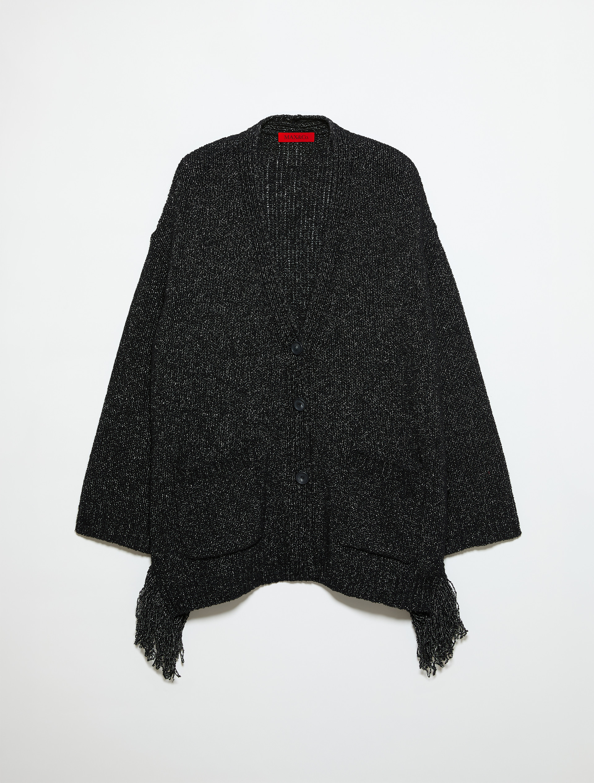 Cardigan aus Bouclé mit Fransen - SCHWARZ - MAX&Co.