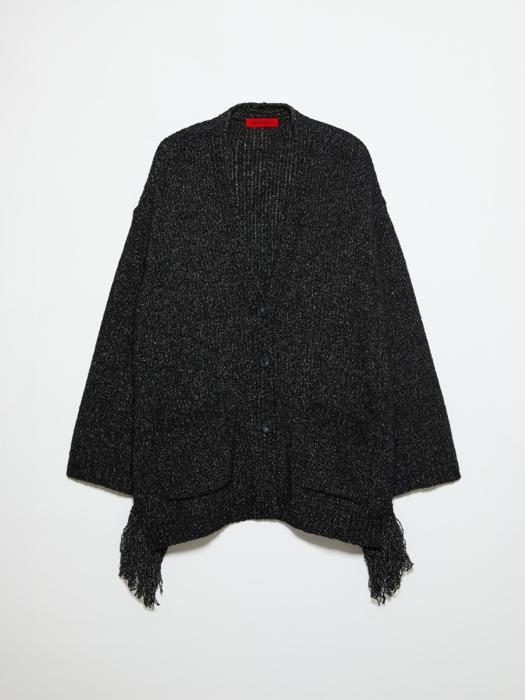 Cardigan aus Bouclé mit Fransen - SCHWARZ - MAX&Co.