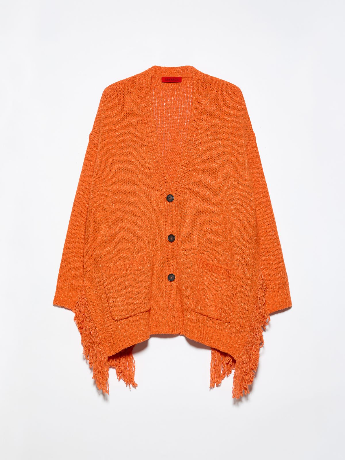 Cardigan aus Bouclé mit Fransen - ORANGE - MAX&Co.