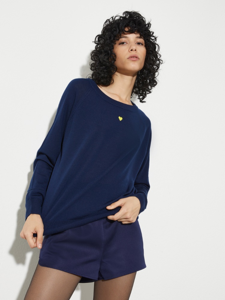 Pure merino wool jumper - NAVY - MAX&Co.
