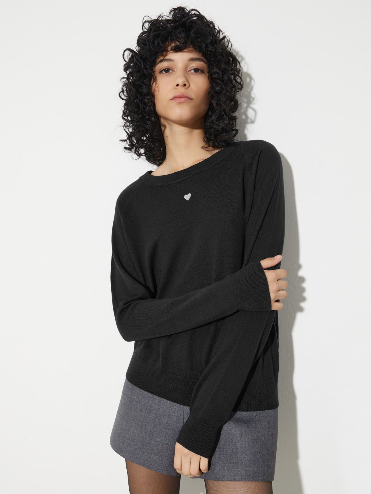 Pure merino wool jumper - BLACK - MAX&Co.