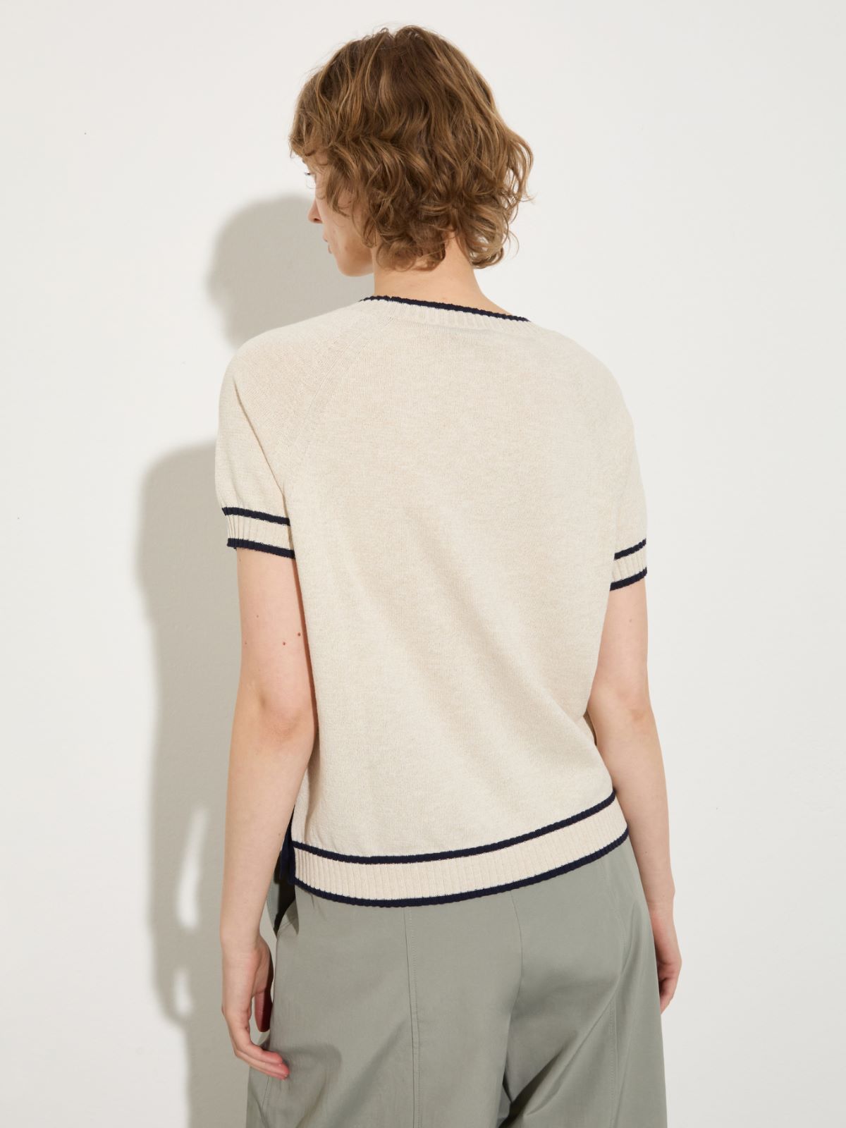 Mouliné knit T-shirt - BEIGE - MAX&Co.