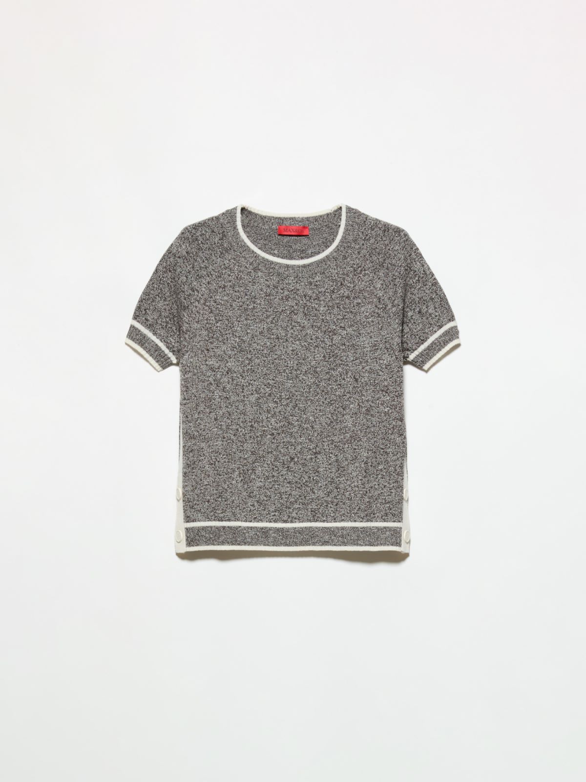 Mouliné knit T-shirt - BLACK - MAX&Co.