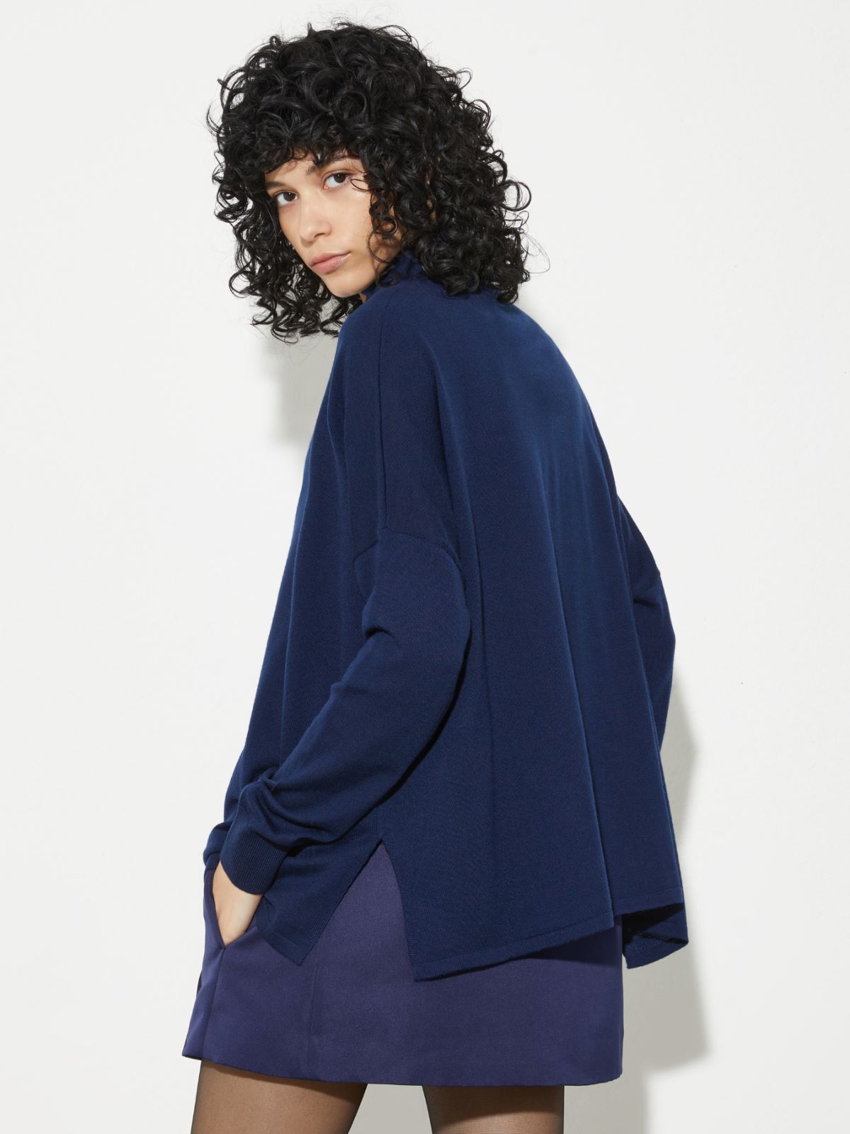 Pure Merino wool polo neck - NAVY - MAX&Co. - 2