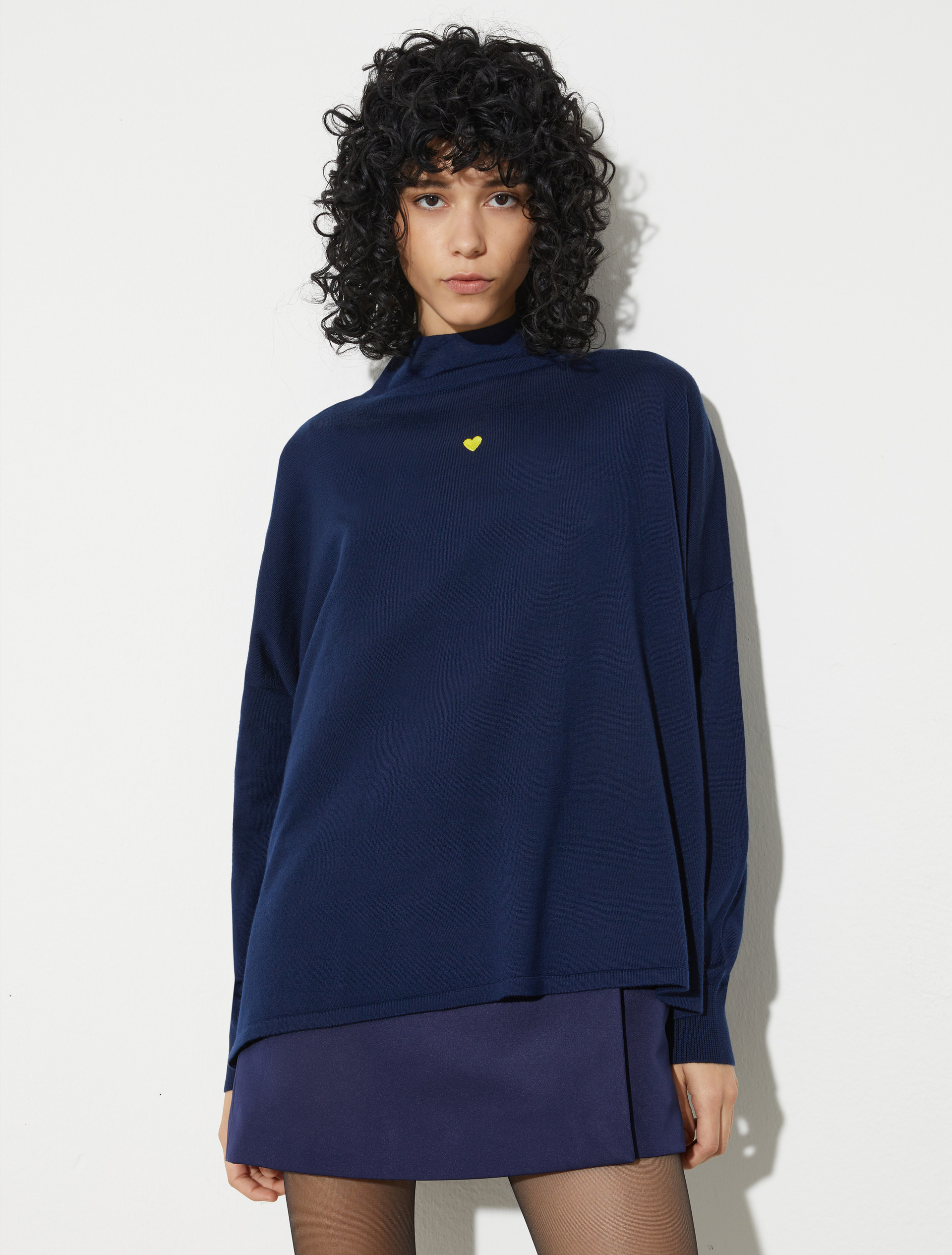 Pure Merino wool polo neck - NAVY - MAX&Co.