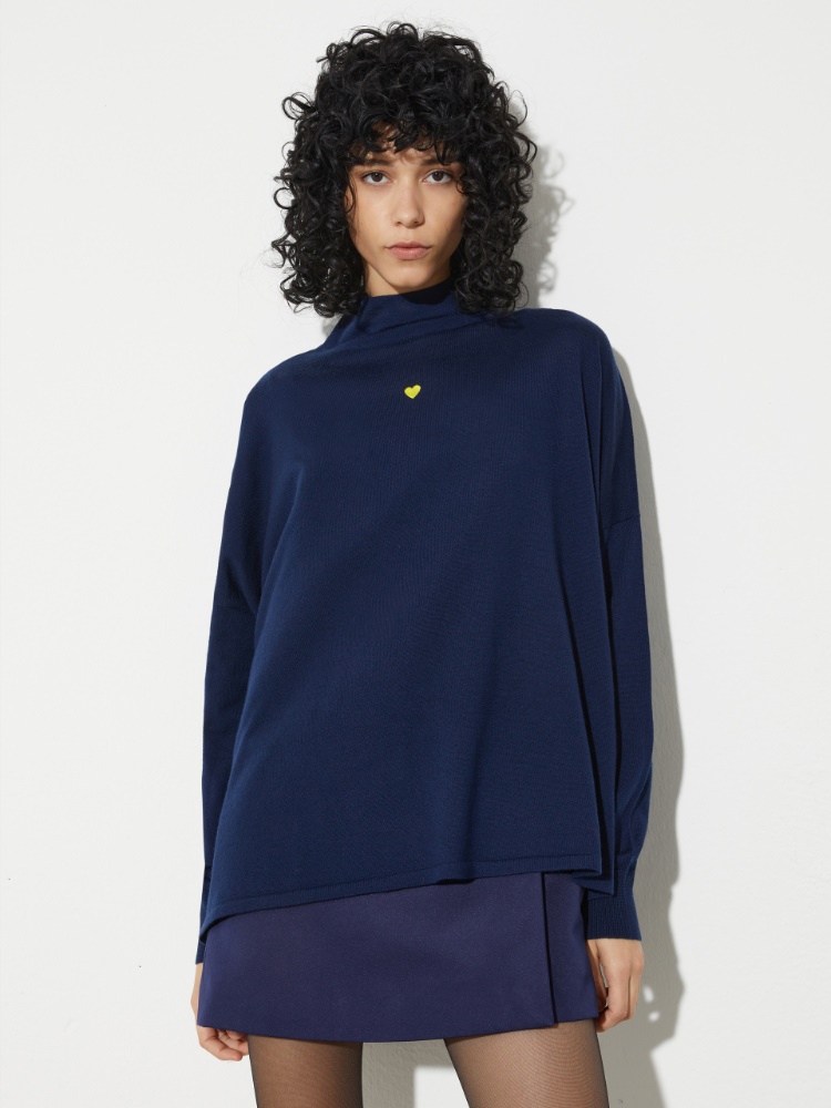 Pure Merino wool polo neck - NAVY - MAX&Co.