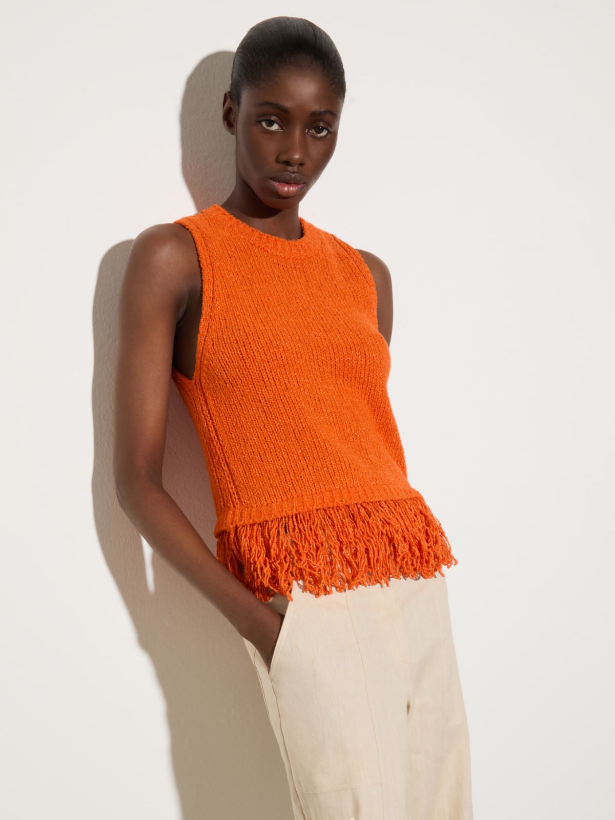 Bouclé knit top - ORANGE - MAX&Co.