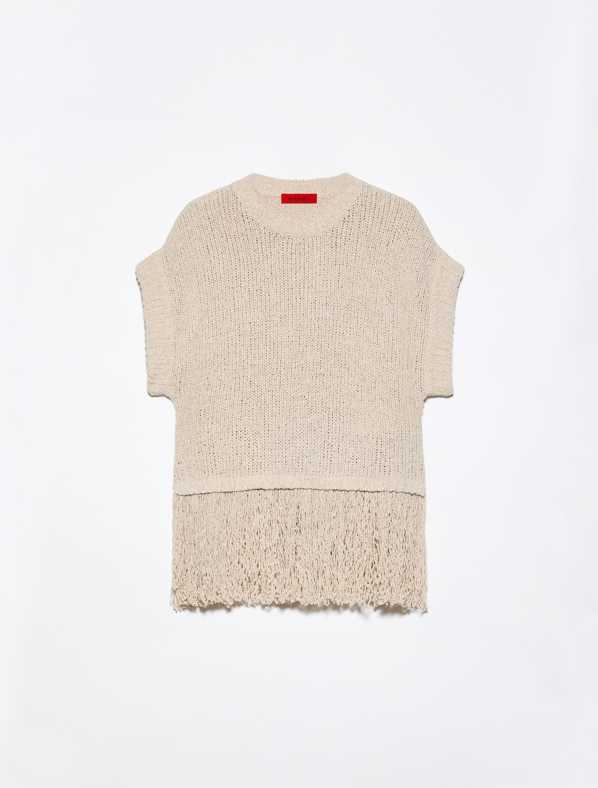 Maglia bouclé con frangia - GHIACCIO - MAX&Co.