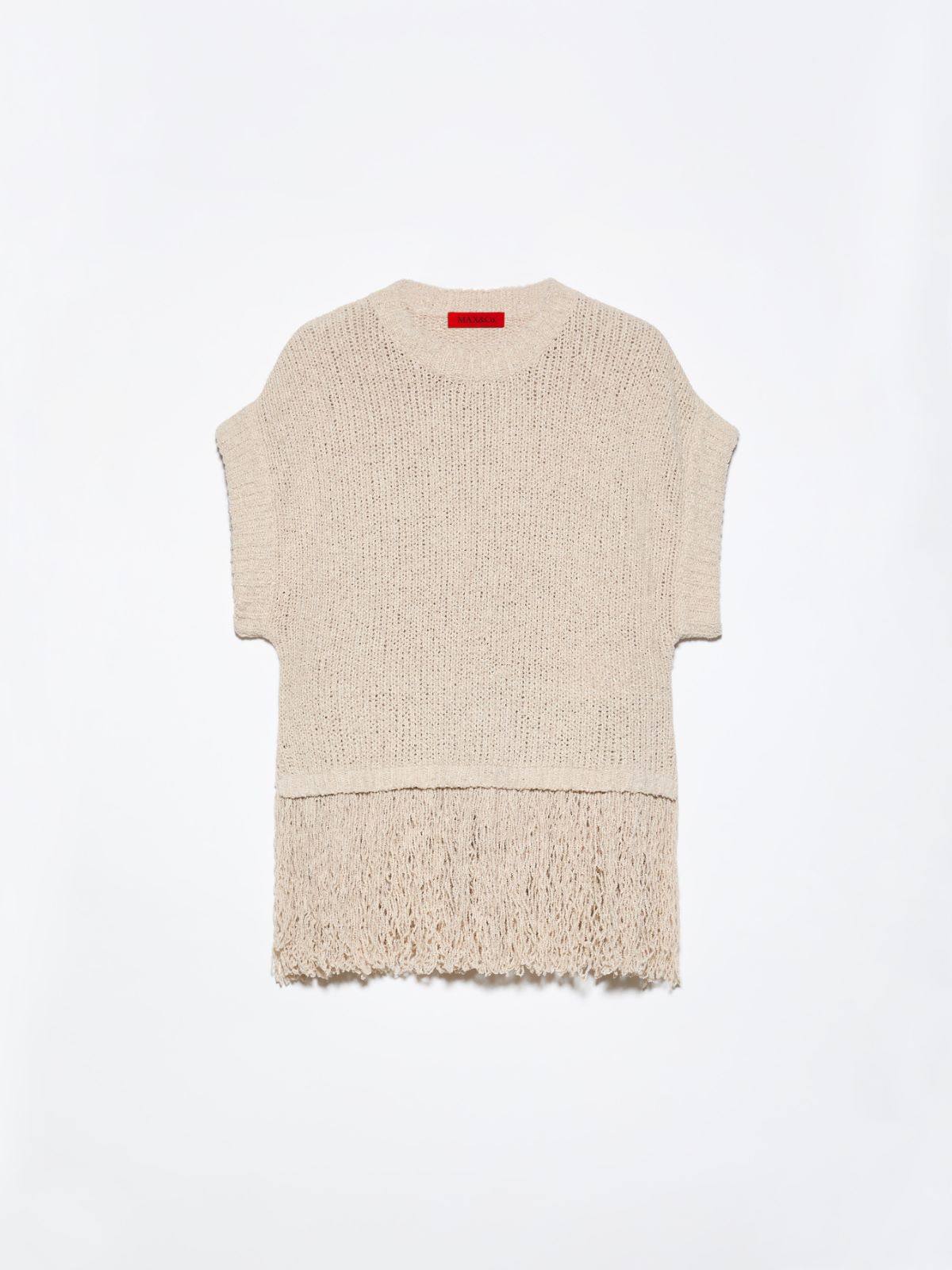 Maglia bouclé con frangia - GHIACCIO - MAX&Co.