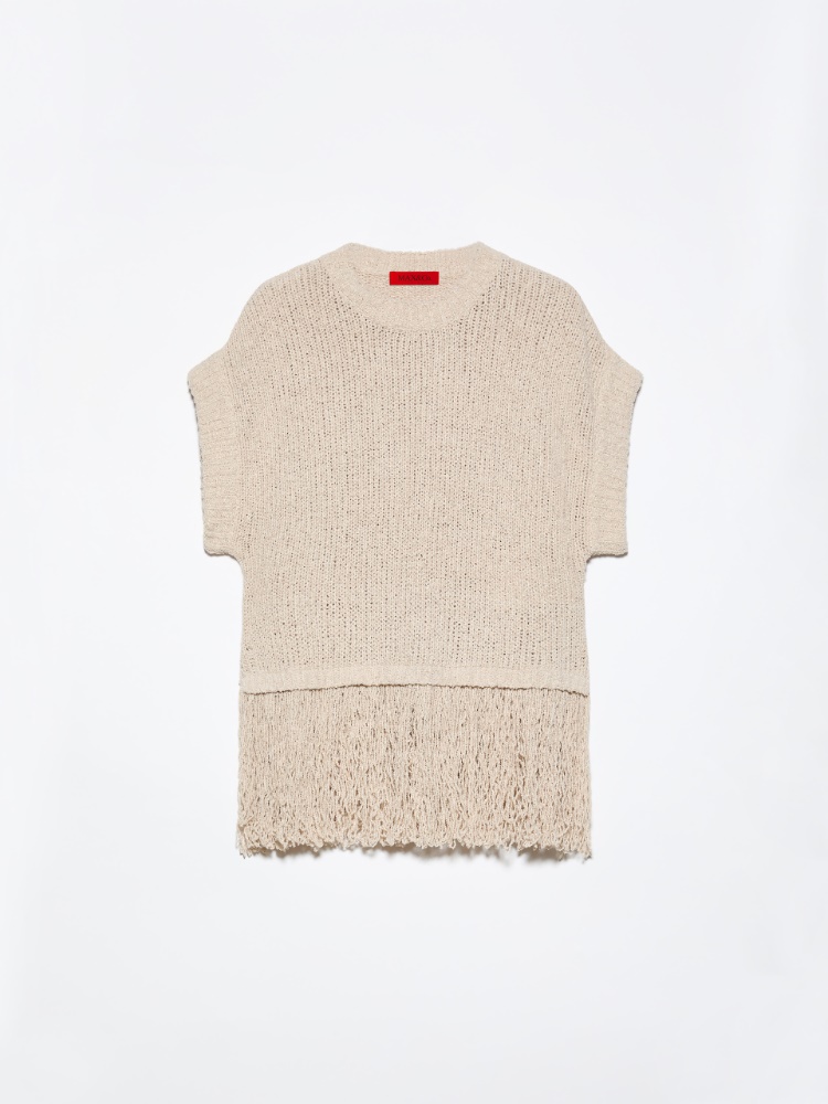 Maglia bouclé con frangia - GHIACCIO - MAX&Co.