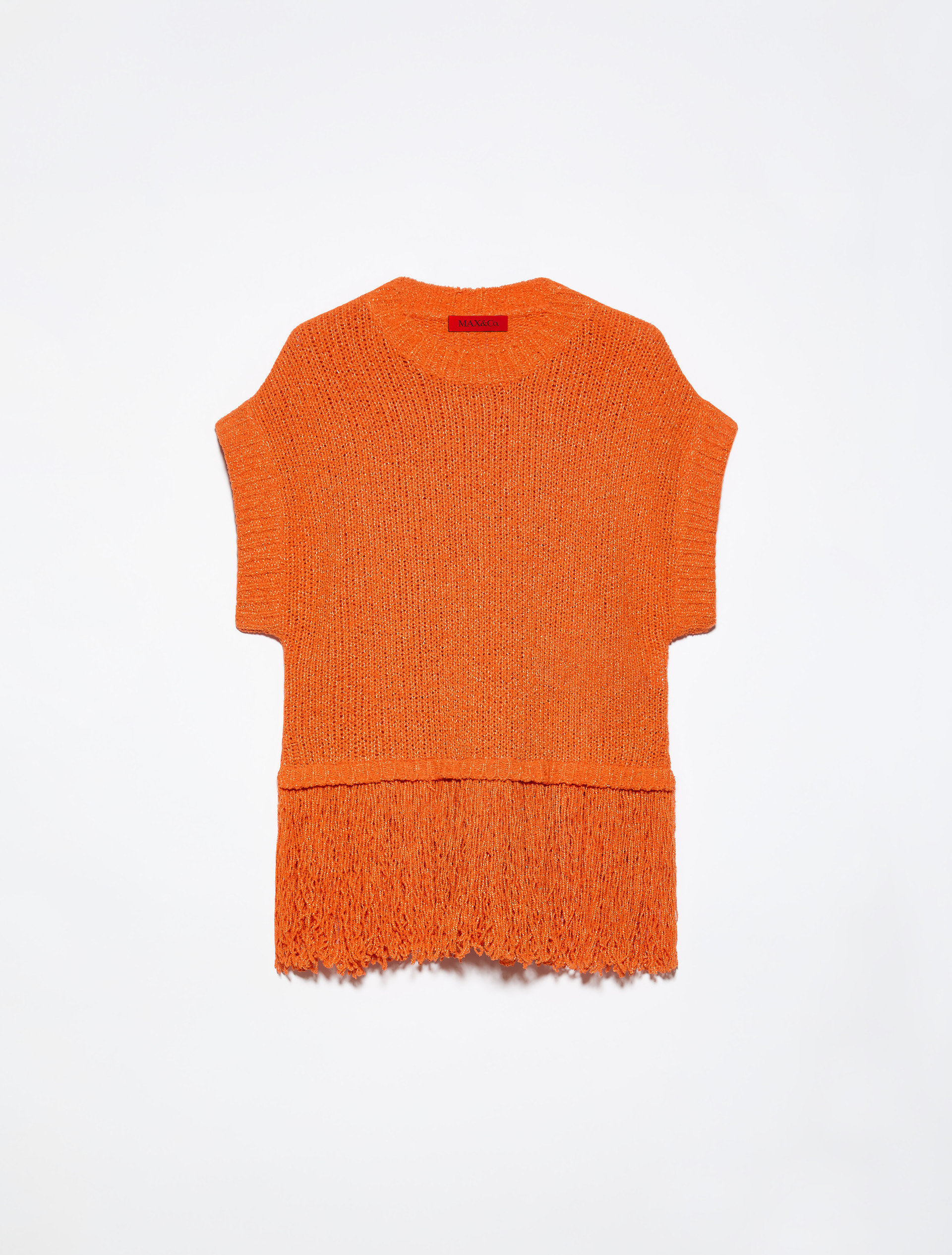 Maglia bouclé con frangia - ARANCIO - MAX&Co.
