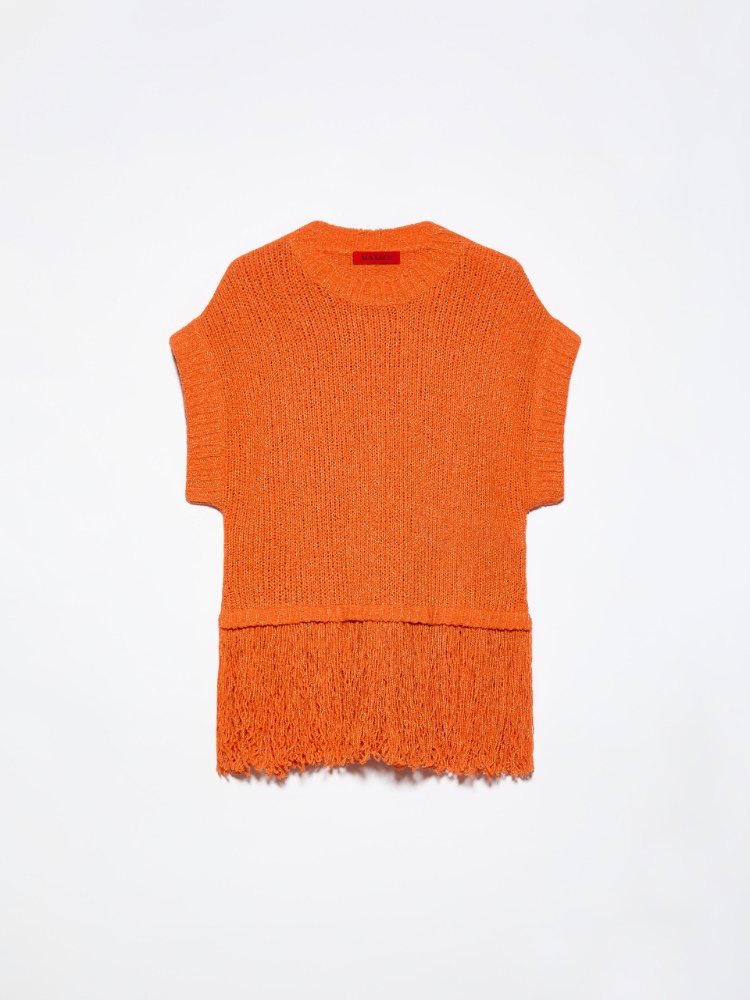Maglia bouclé con frangia - ARANCIO - MAX&Co.