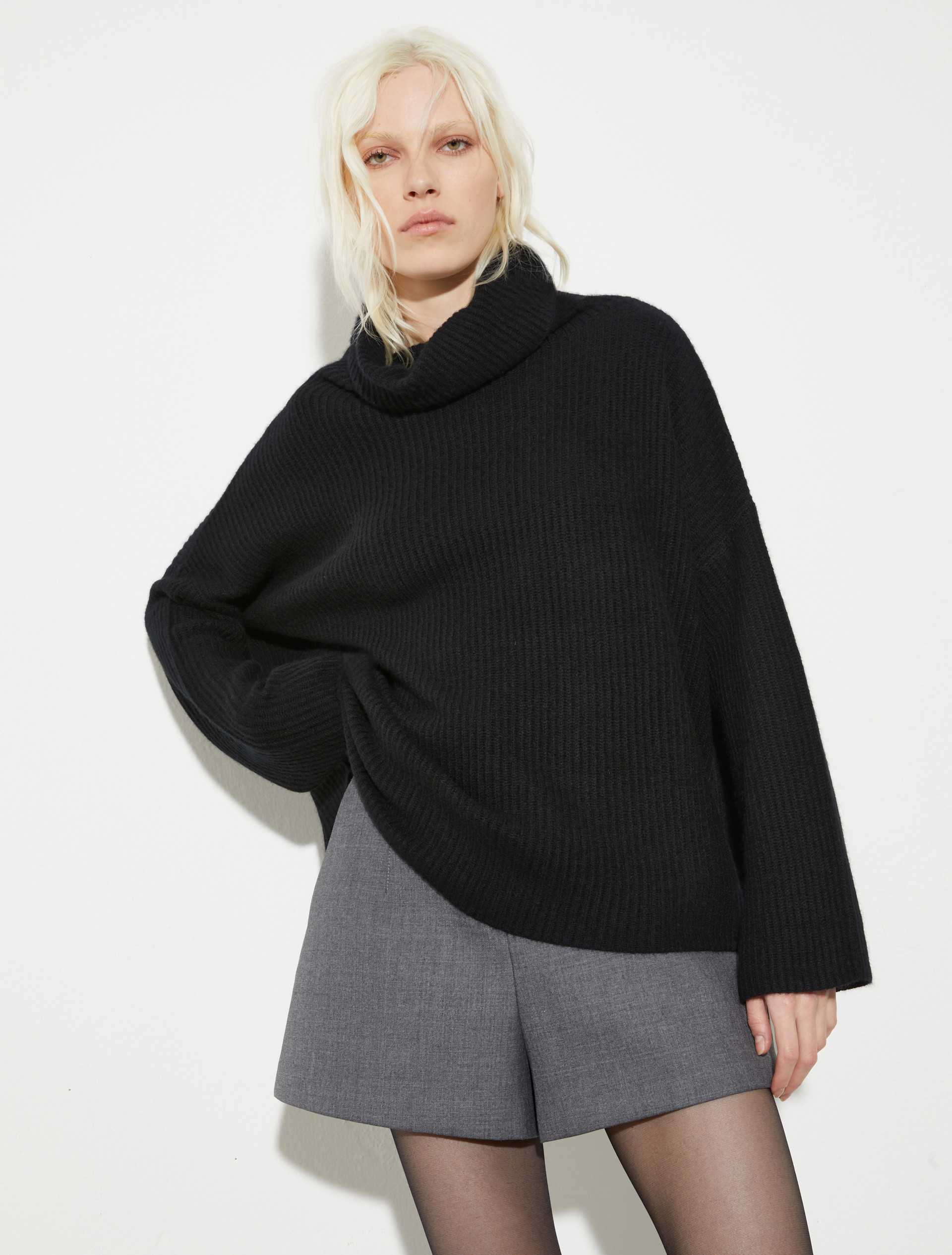 Pure cashmere polo neck - BLACK - MAX&Co.