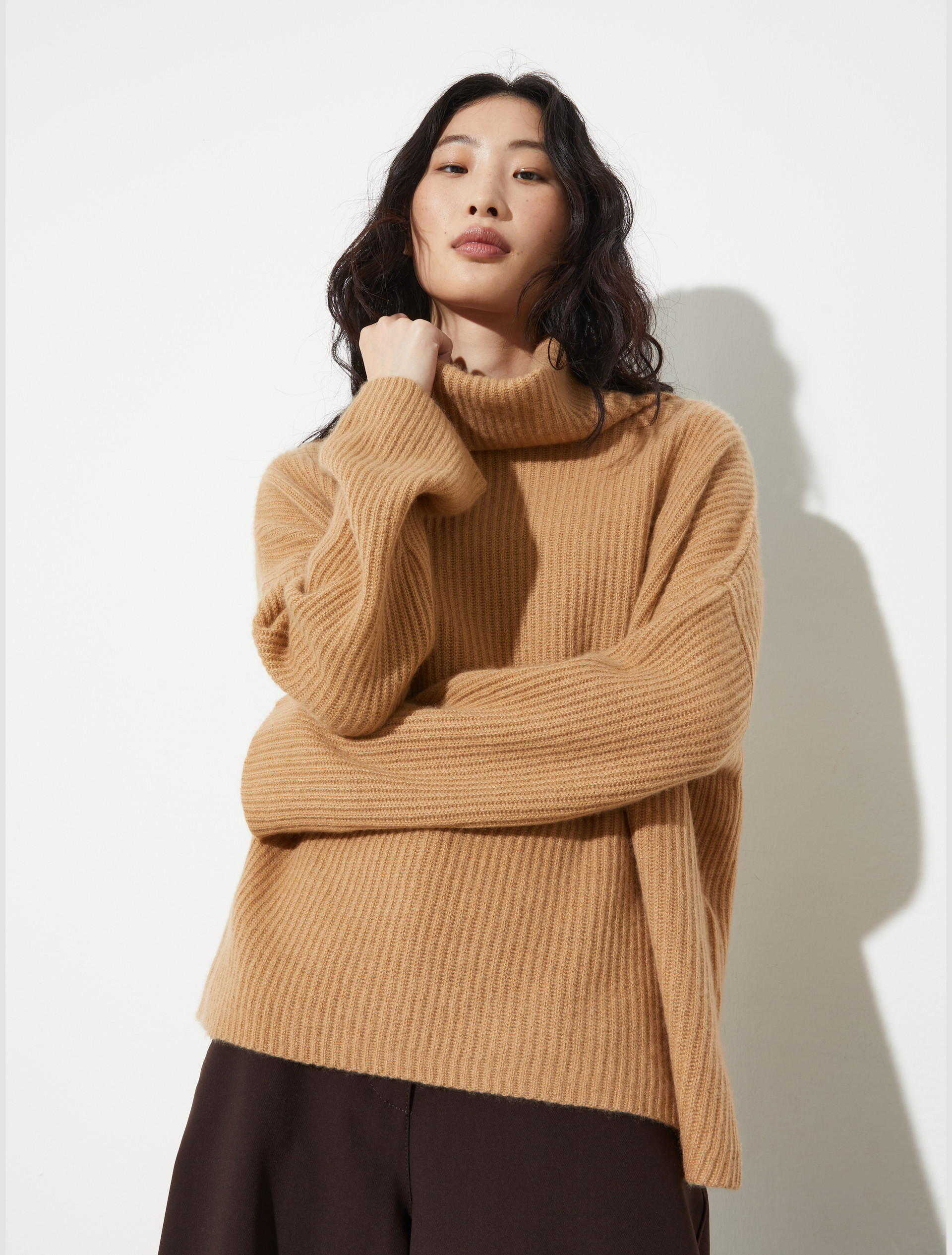 Pure cashmere polo neck - CAMEL - MAX&Co.