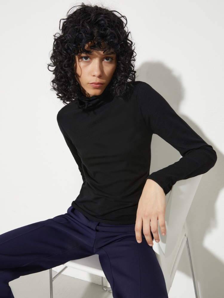 Stretch-tricot turtleneck - BLACK - MAX&Co.