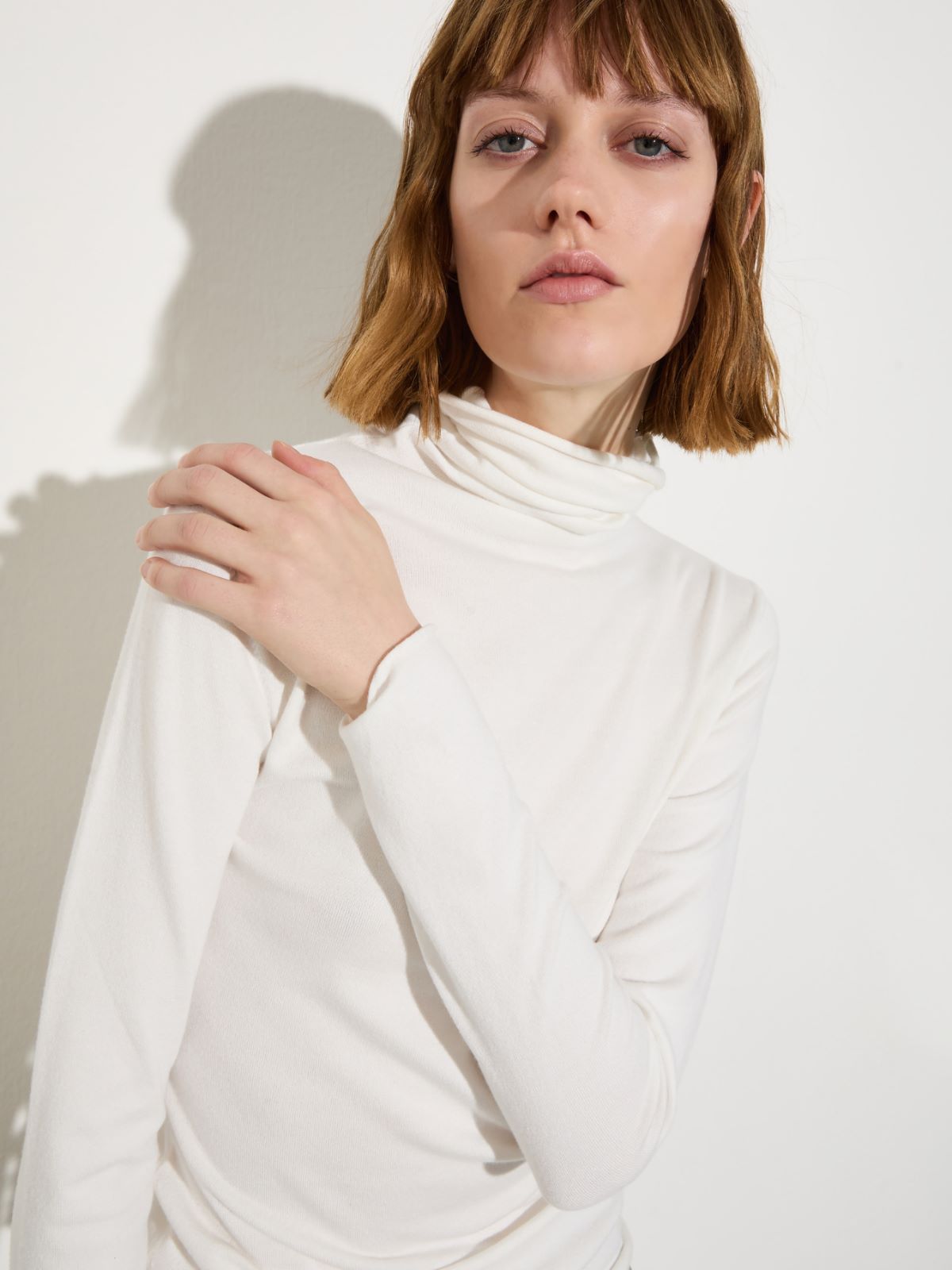Stretch-tricot turtleneck - WHITE - MAX&Co. - 3