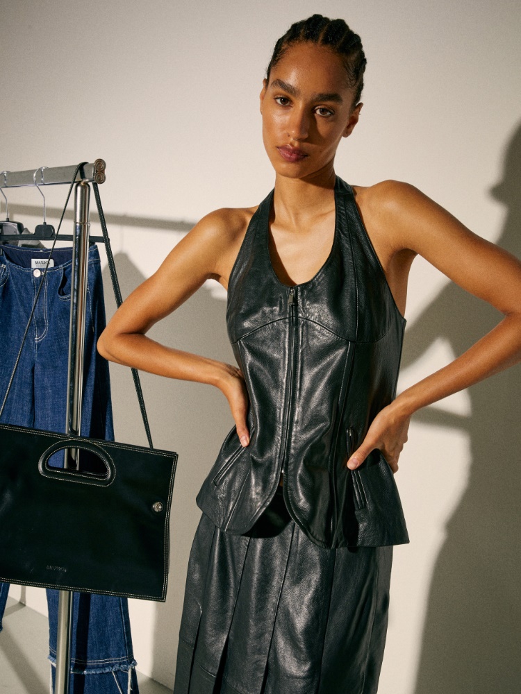 Leather corset Sami Miró &Co.llaboration - BLACK - MAX&Co.