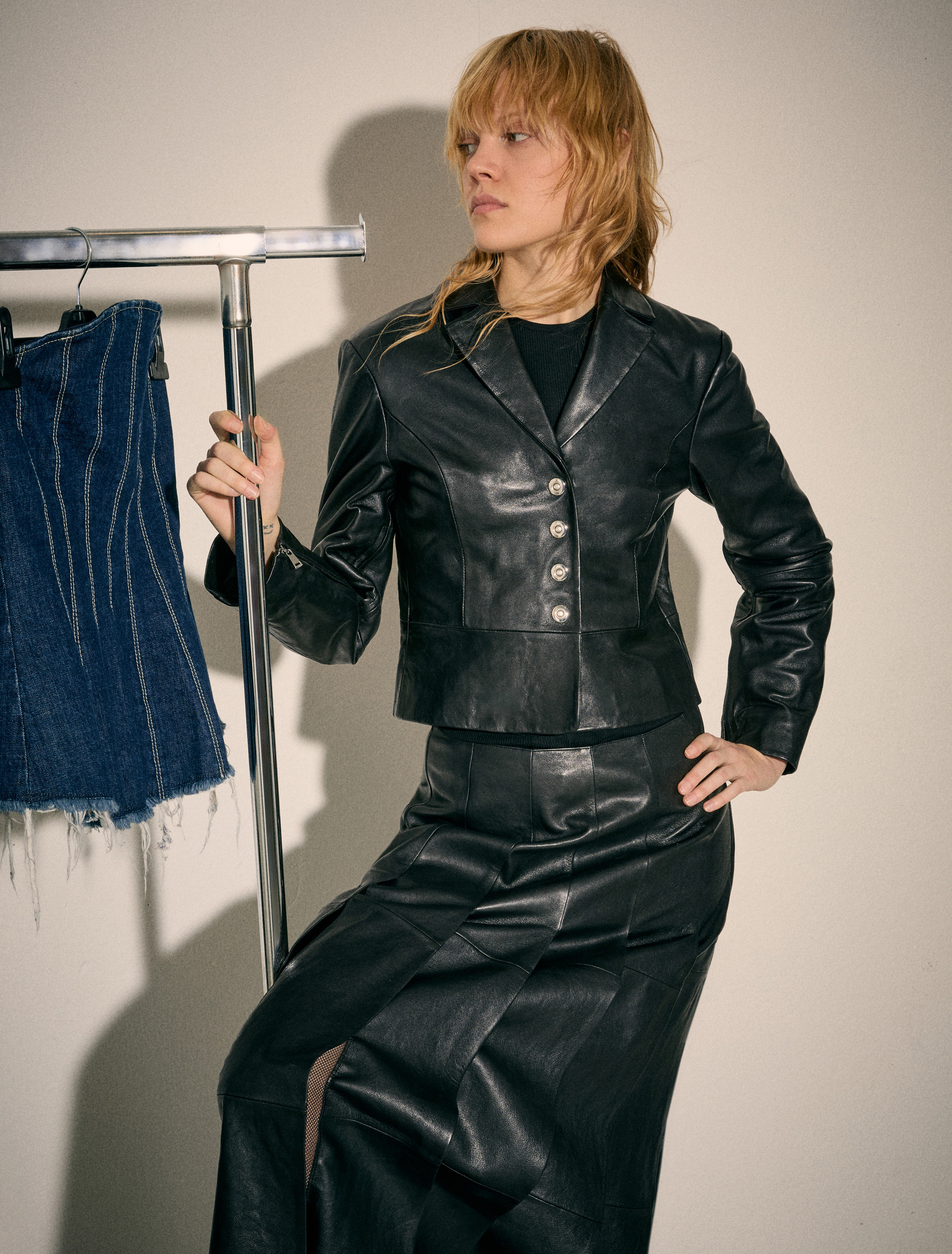 Leather jacket Sami Miró &Co.llaboration - BLACK - MAX&Co.