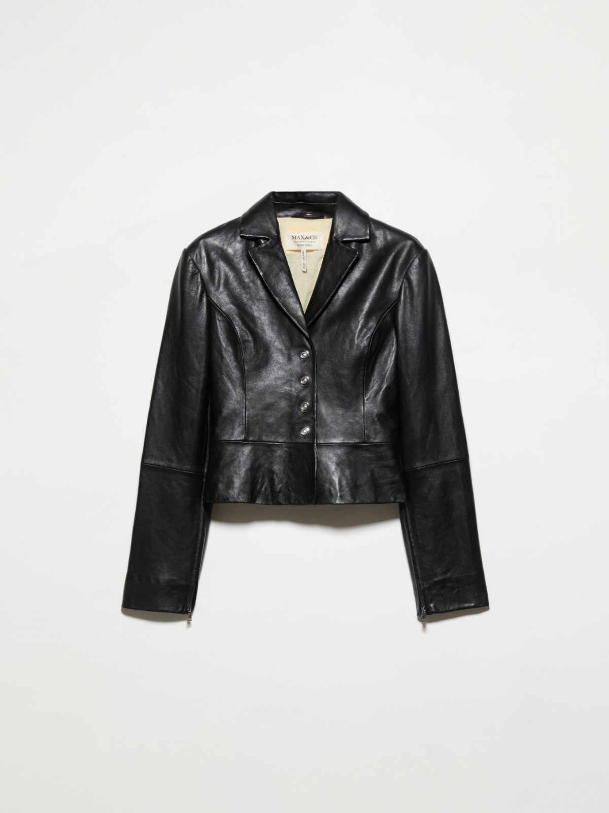 Leather jacket Sami Miró &Co.llaboration - BLACK - MAX&Co. - 5