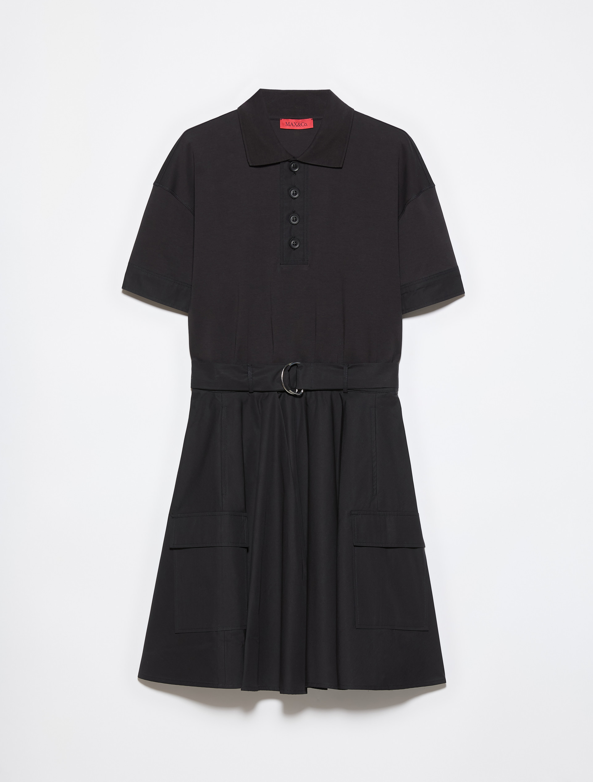 Polokleid aus Jersey und Popeline - SCHWARZ - MAX&Co. - 5
