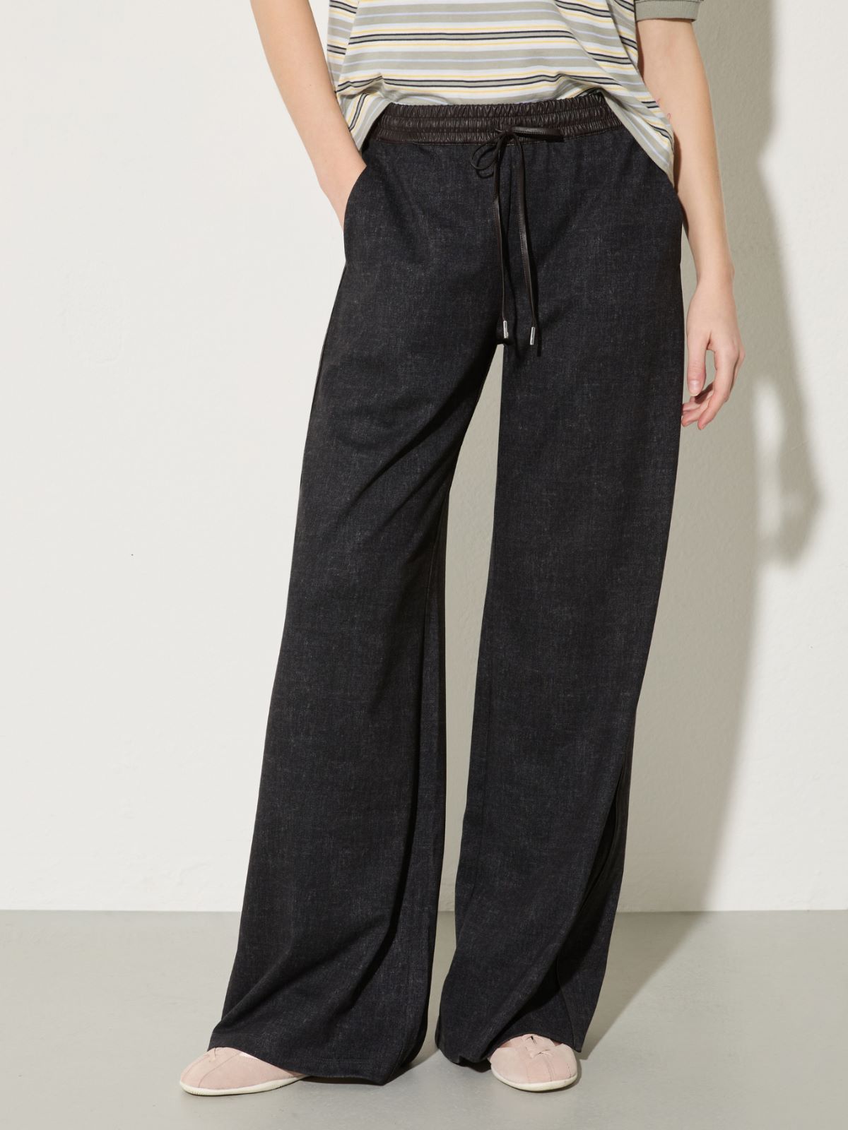 Washed-effect jersey joggers - DARK GREY - MAX&Co.