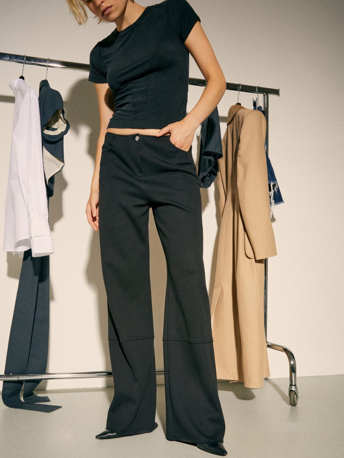 Fleece trousers Sami Miró &Co.llaboration, black | MAX&Co. Fleece trousers Sami Miró &Co.llaboration - BLACK - MAX&Co.