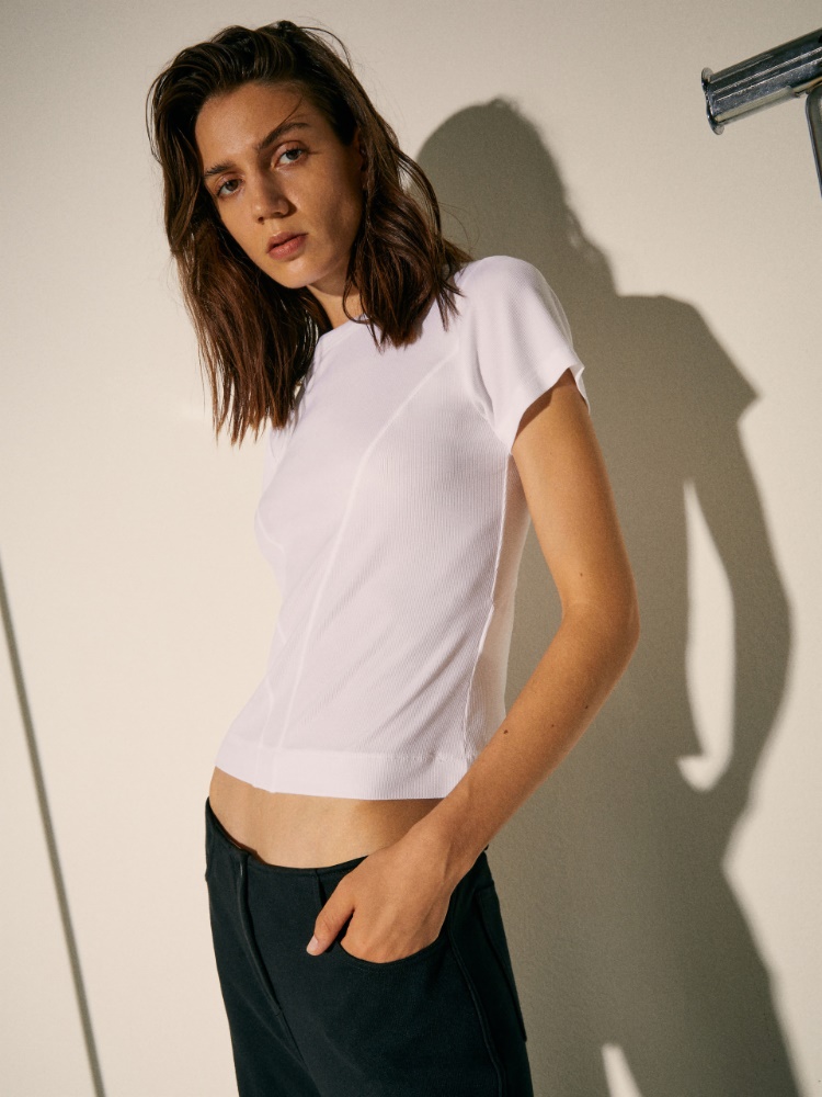 Slim-fit T-shirt Sami Miró &Co.llaboration - OPTICAL WHITE - MAX&Co.