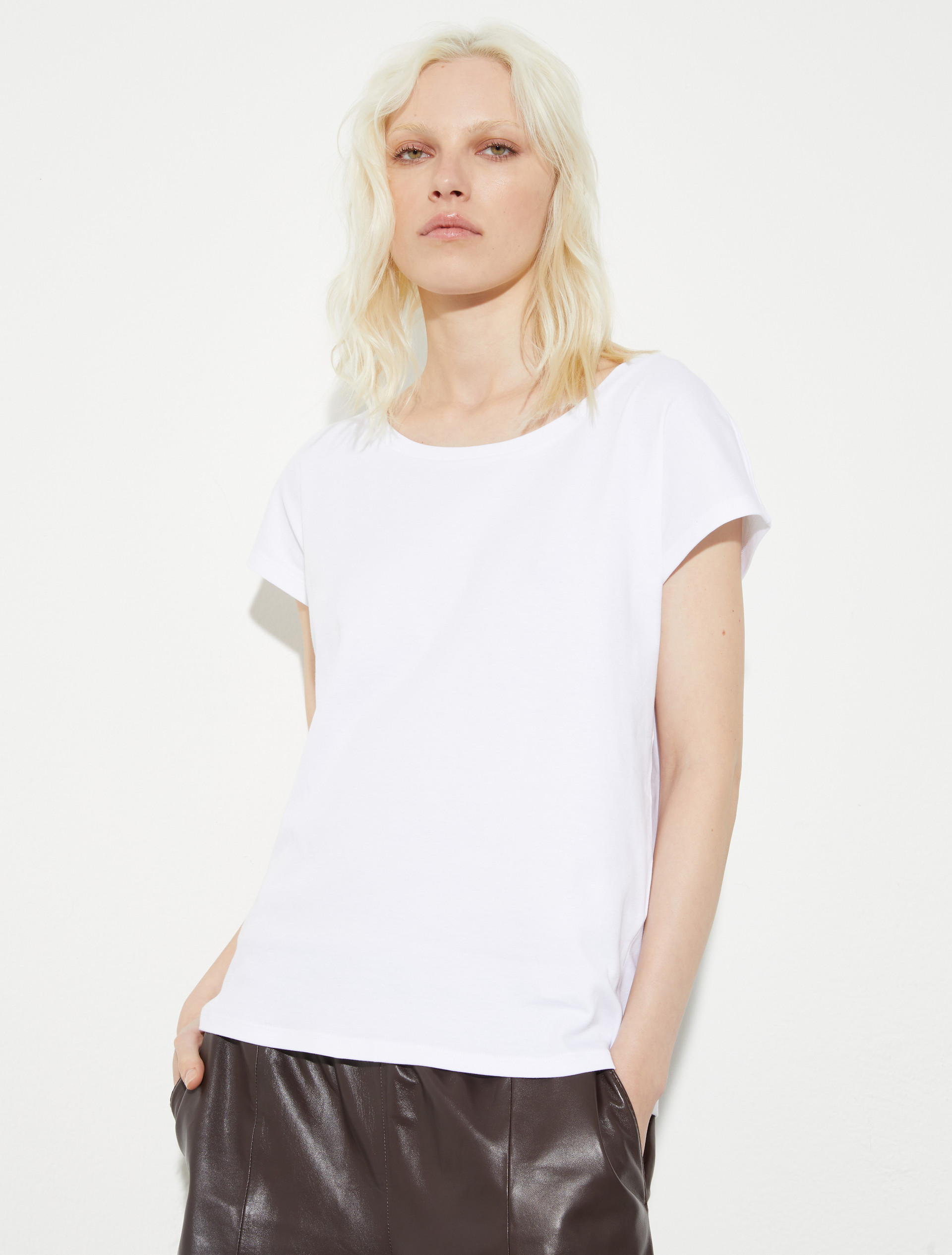 Cotton jersey T-shirt - OPTICAL WHITE - MAX&Co.