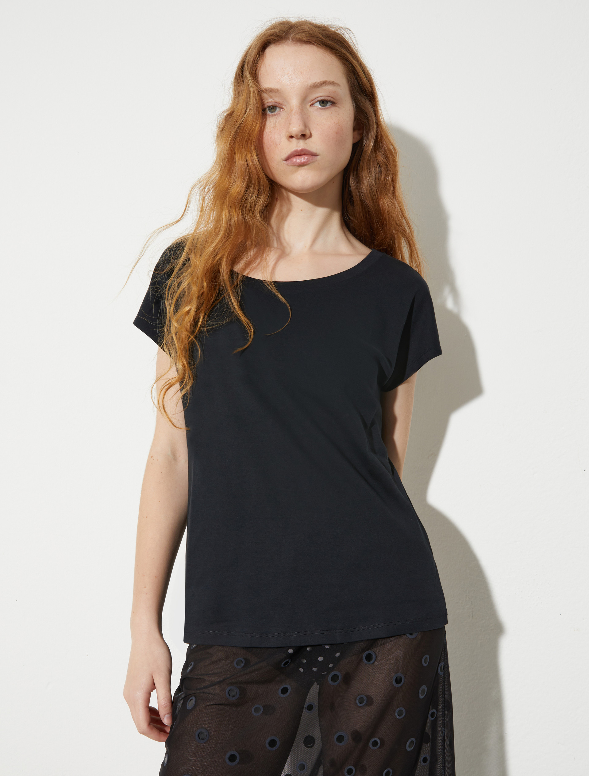 Cotton jersey T-shirt - BLACK - MAX&Co.