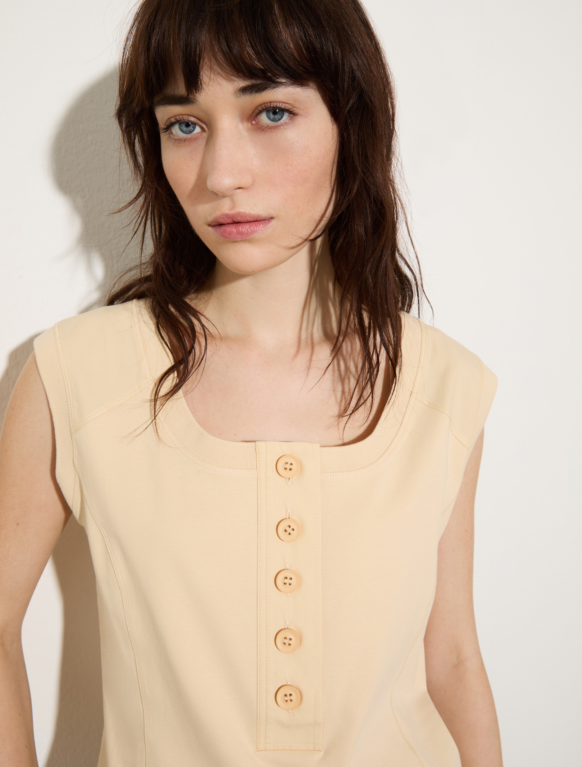 Jersey and poplin top - SAND - MAX&Co. - 3