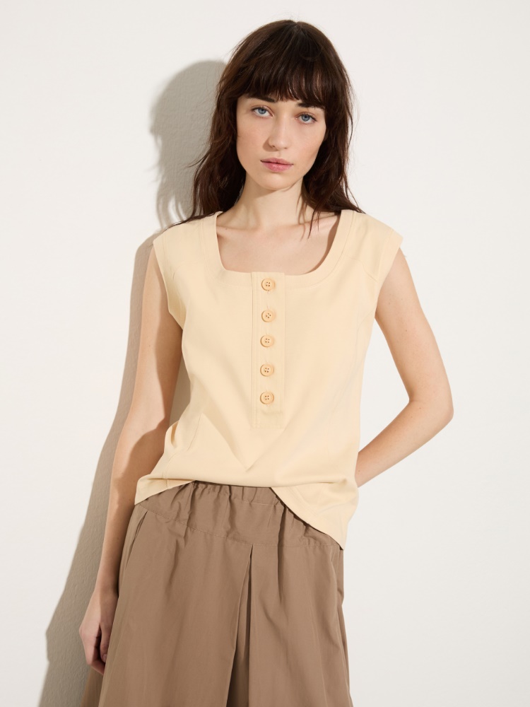 Jersey and poplin top - MAX&Co.
