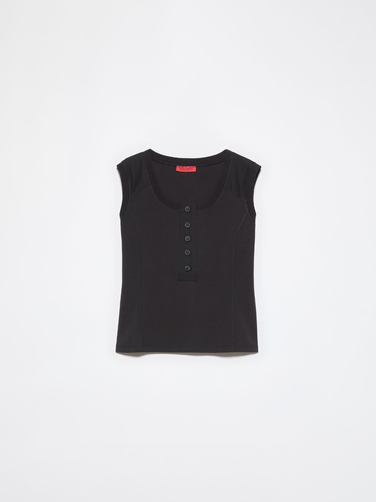 Jersey and poplin top - BLACK - MAX&Co.