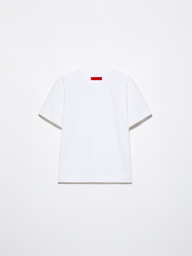 Cotton and linen T-shirt - OPTICAL WHITE - MAX&Co.