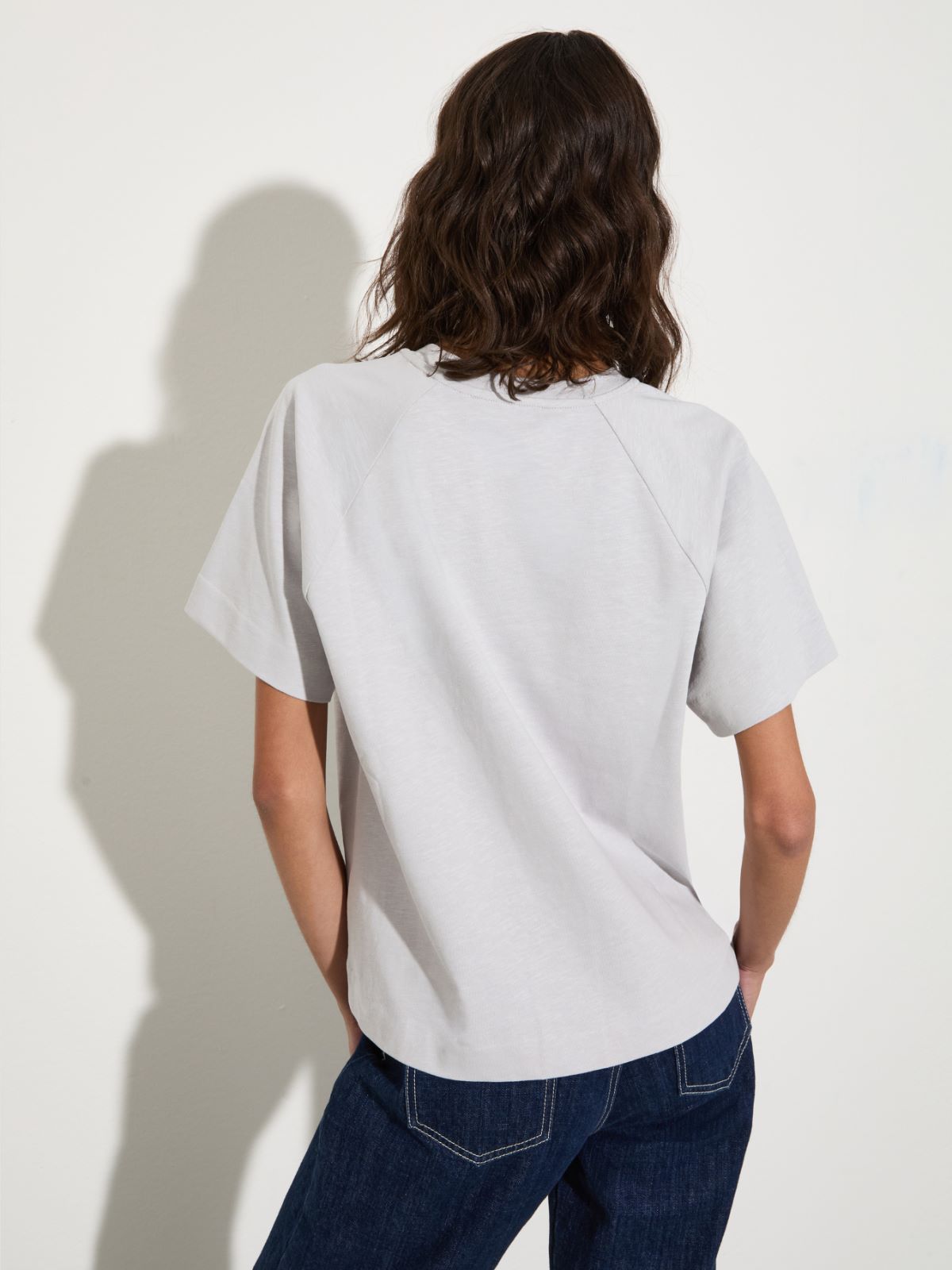 Cotton and linen T-shirt - LIGHT GREY - MAX&Co. - 2
