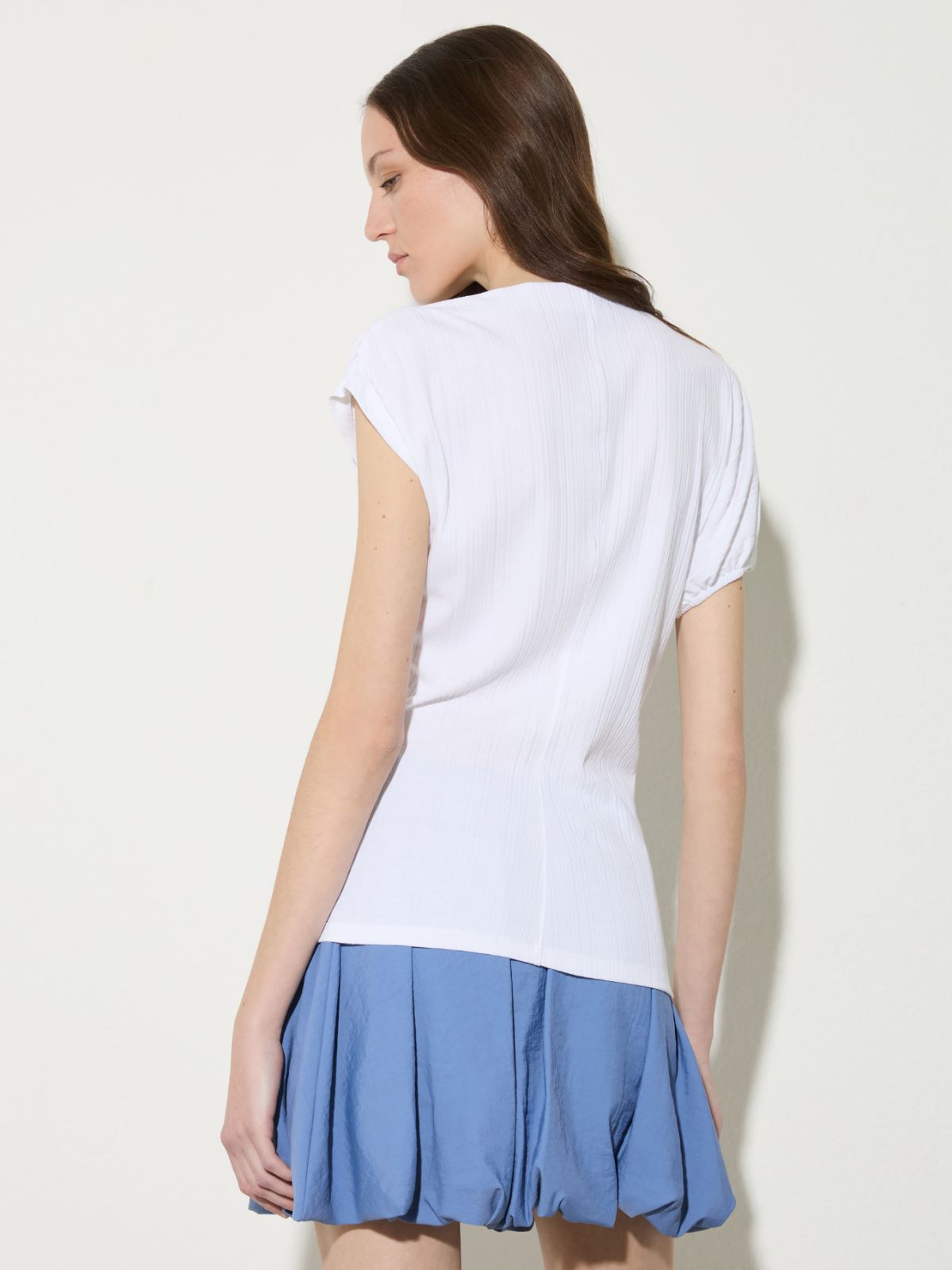 Haut asymétrique côtelé - BLANC NEUTRE - MAX&Co.