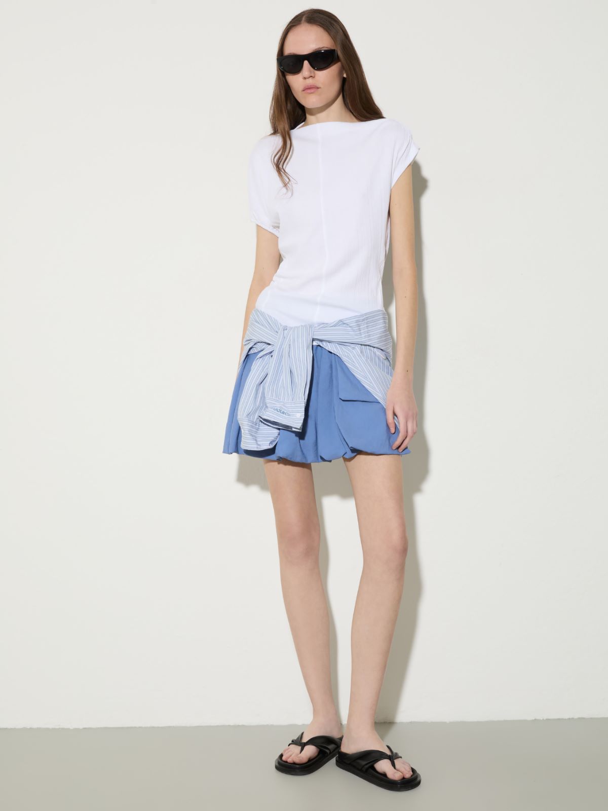 Haut asymétrique côtelé - BLANC NEUTRE - MAX&Co.