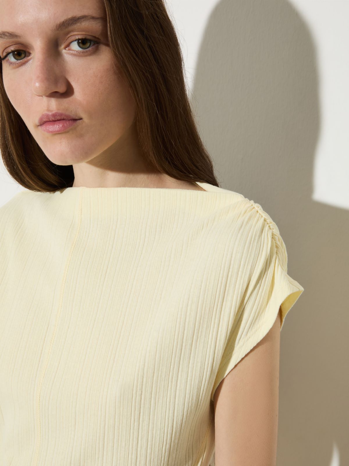 Haut asymétrique côtelé - CITRON - MAX&Co.