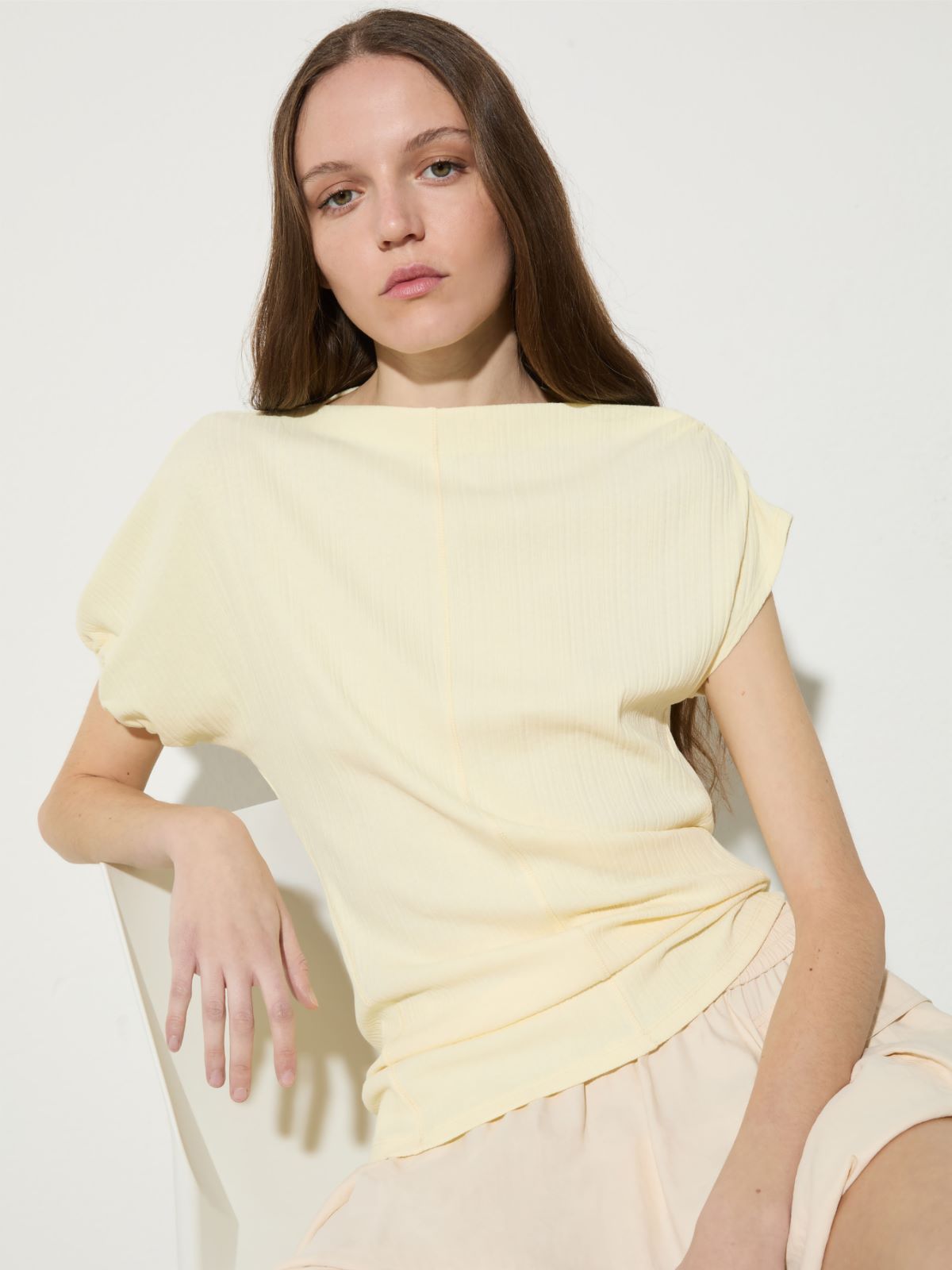 Haut asymétrique côtelé - CITRON - MAX&Co.