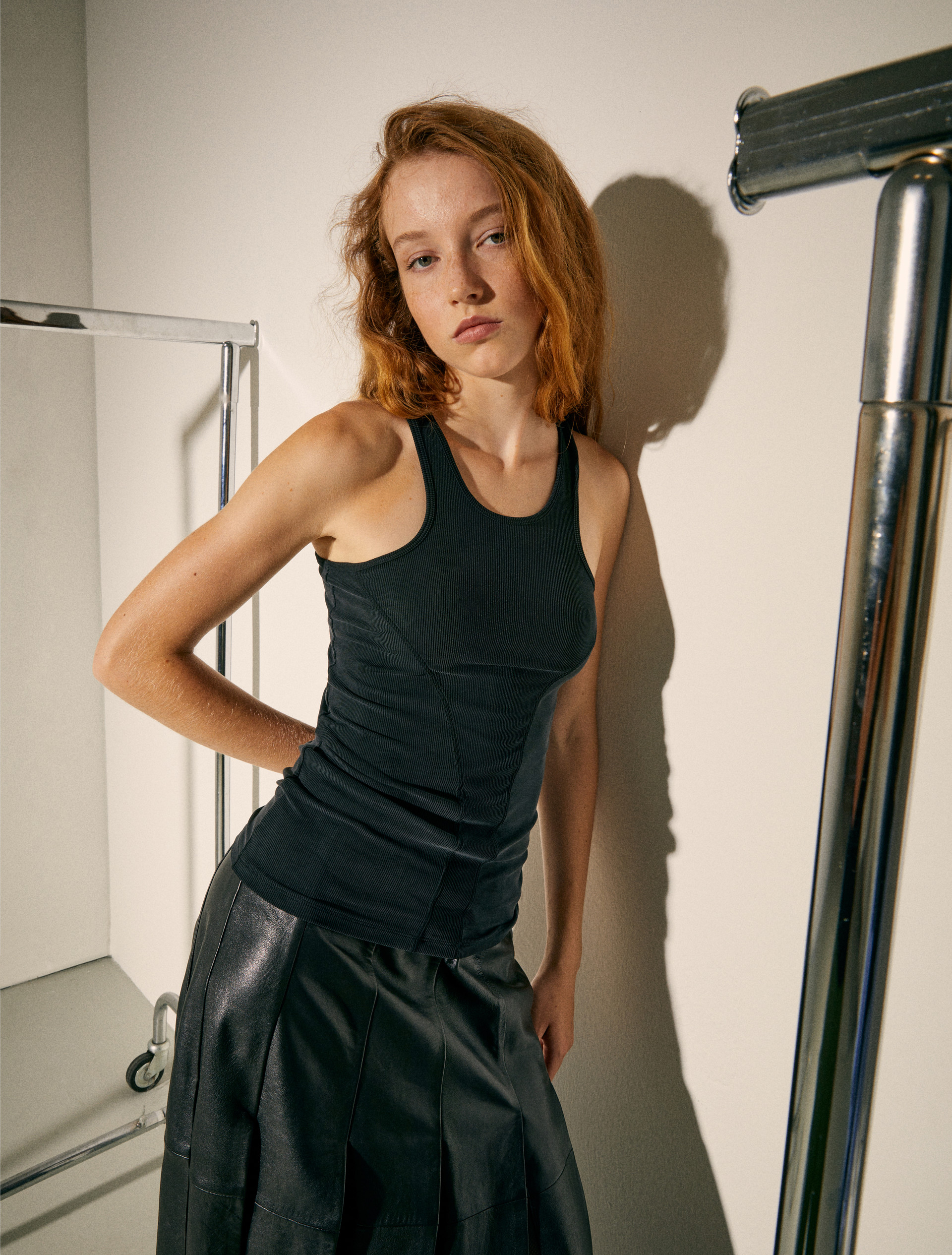 Ribbed tank top Sami Miró &Co.llaboration, black | MAX&Co. Ribbed tank top Sami Miró &Co.llaboration - BLACK - MAX&Co.