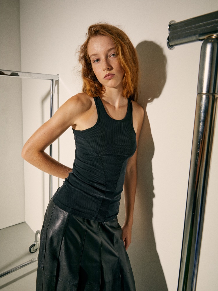 Ribbed tank top Sami Miró &Co.llaboration - BLACK - MAX&Co.