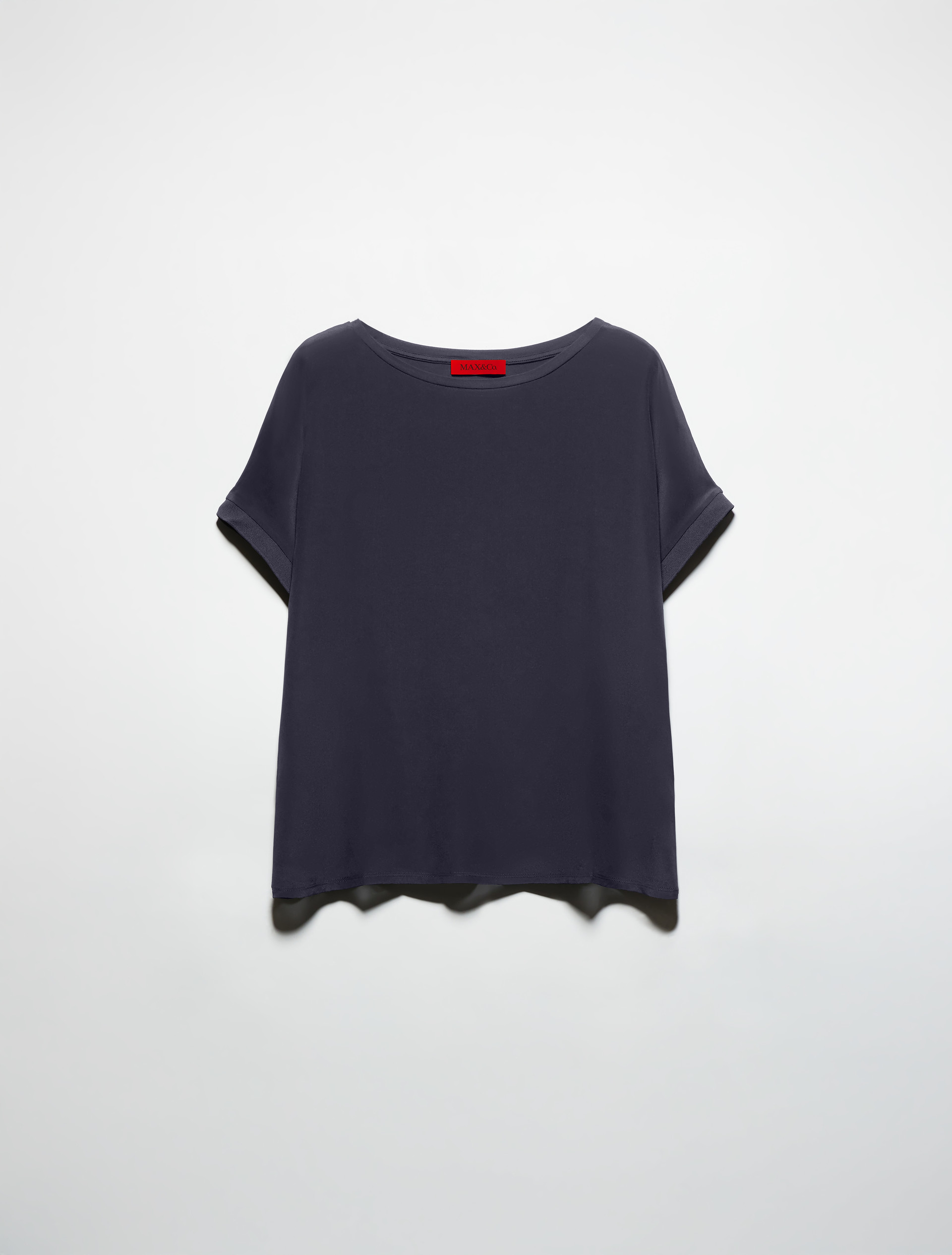 Silk and jersey T-shirt - NAVY - MAX&Co. - 5