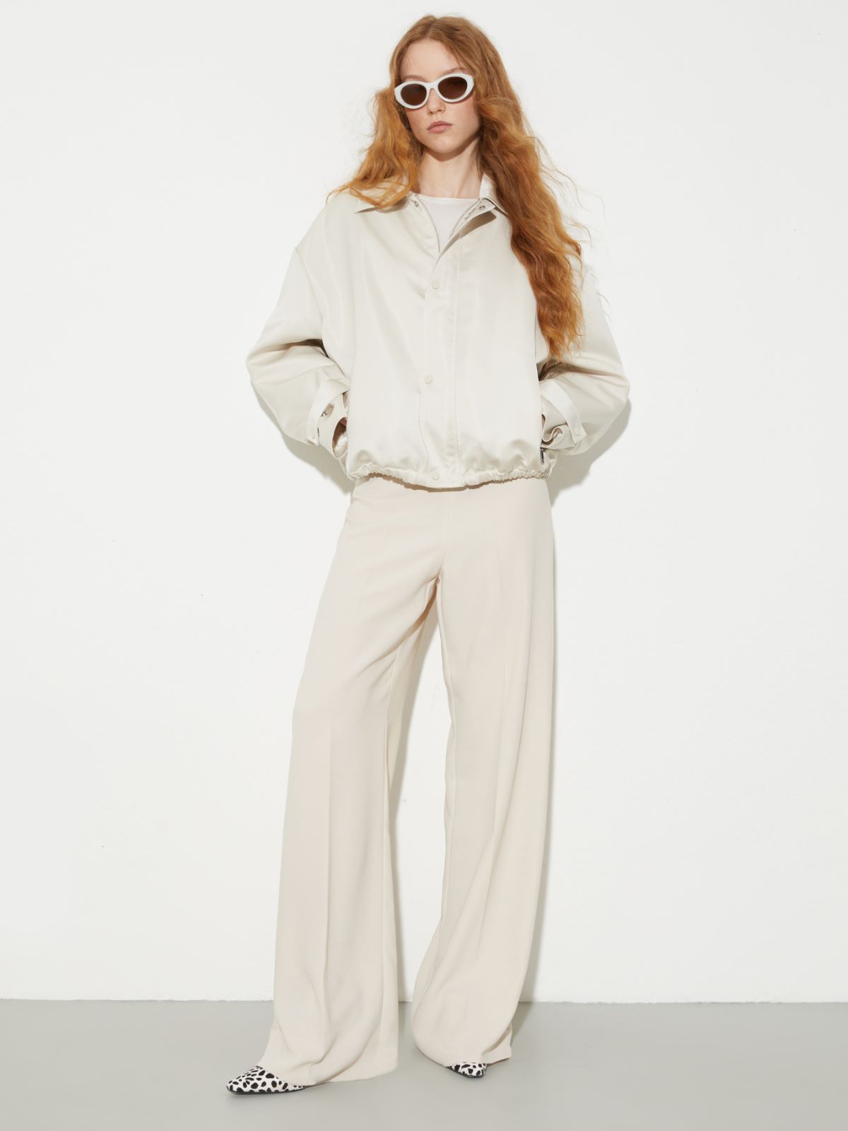 Silk and jersey T-shirt - WHITE - MAX&Co. - 4