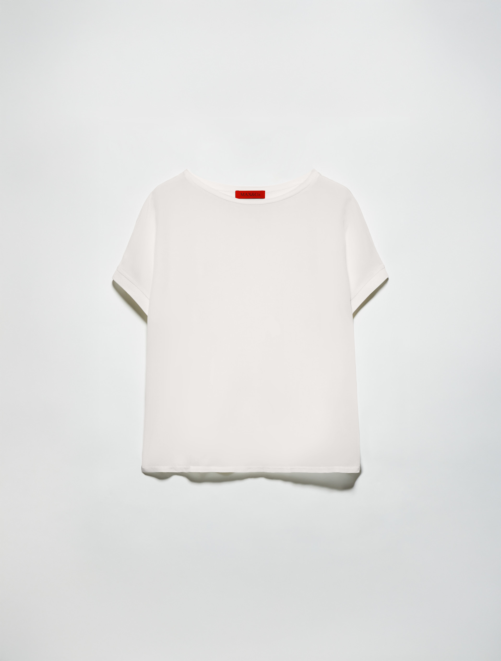 Silk and jersey T-shirt - WHITE - MAX&Co. - 5
