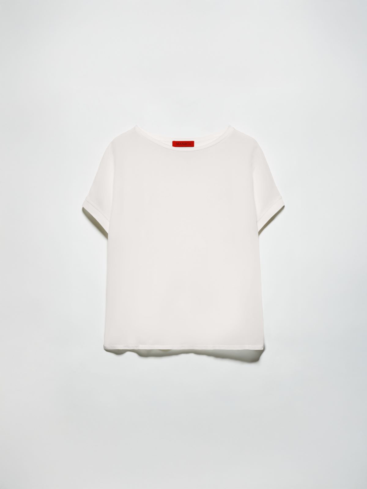 Silk and jersey T-shirt - WHITE - MAX&Co. - 5
