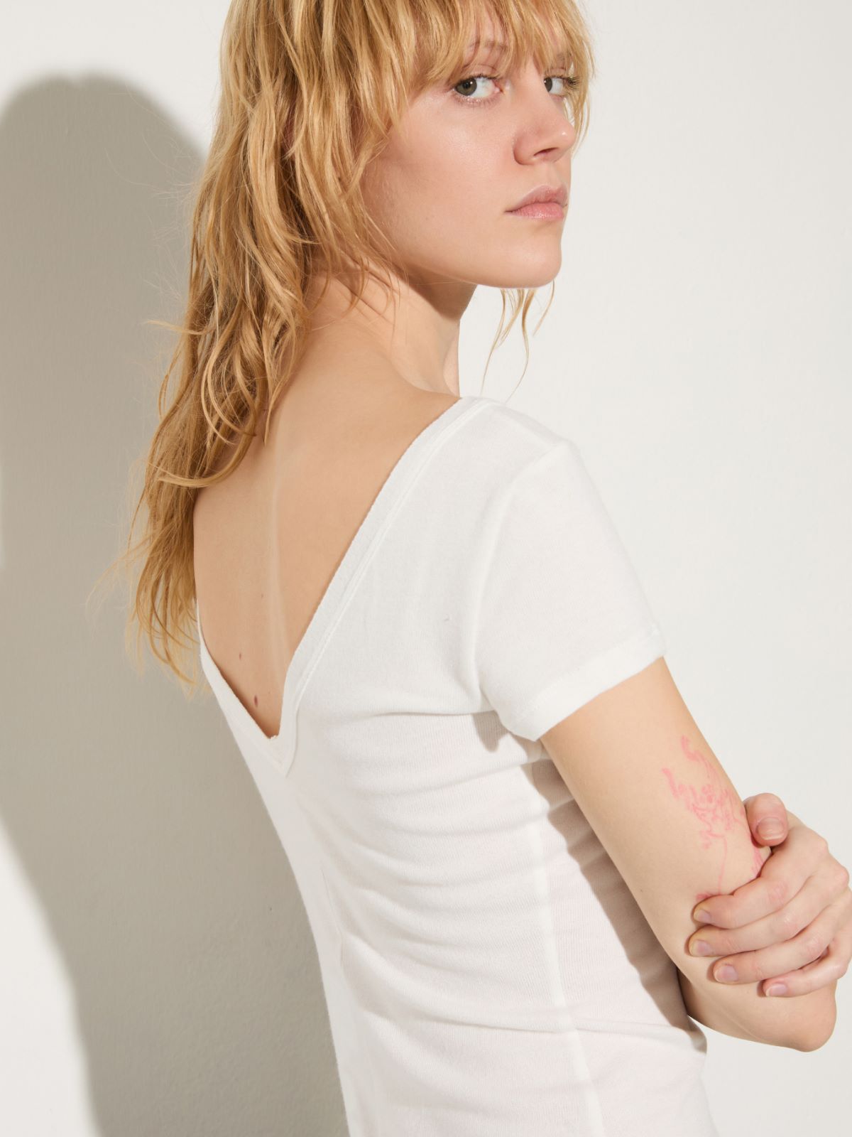 Slim-fit jersey T-shirt - WHITE - MAX&Co. - 3