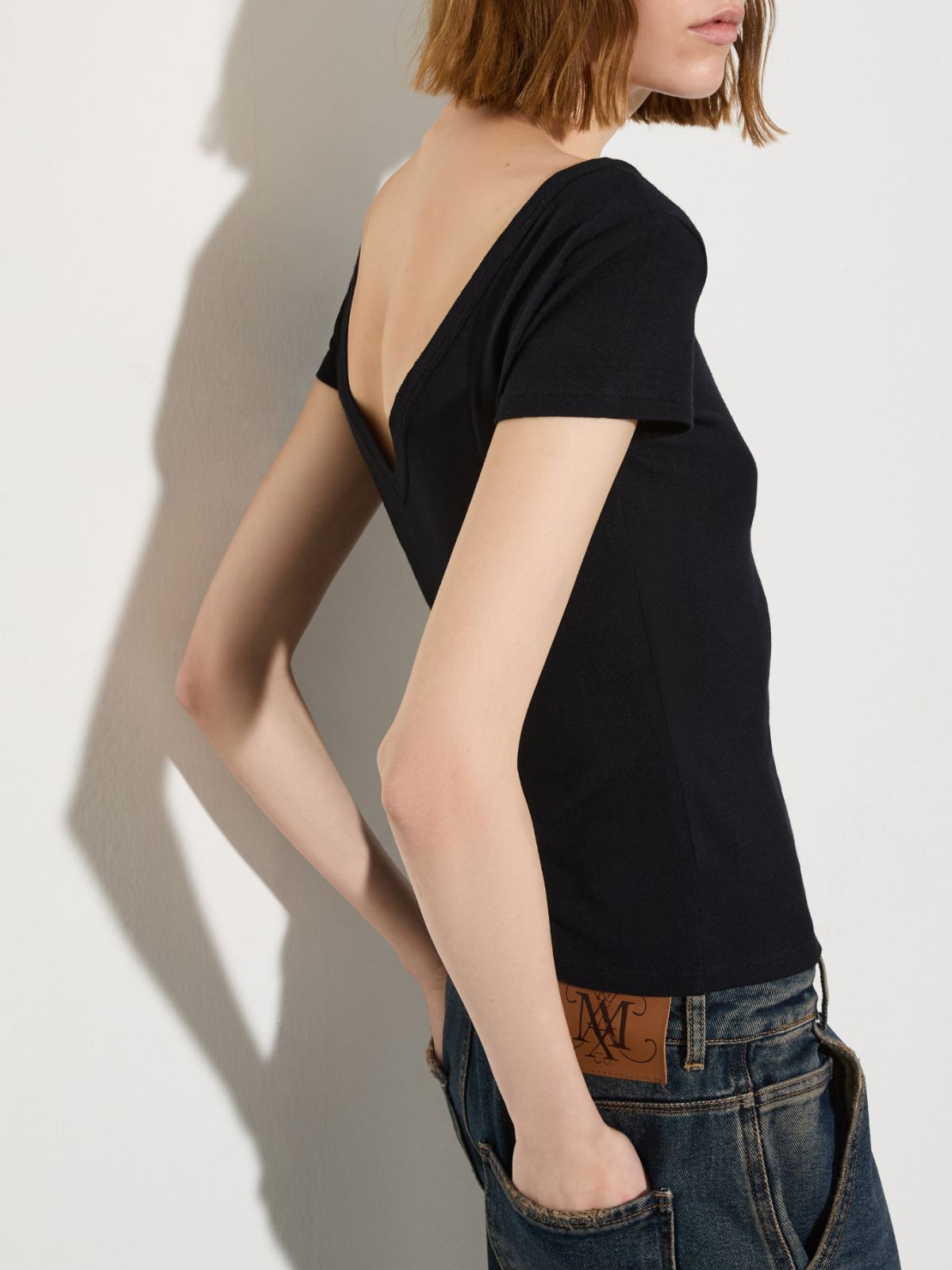 Slim-fit jersey T-shirt - BLACK - MAX&Co. - 6