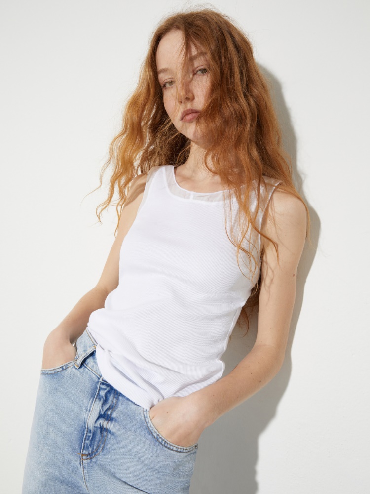 Ribbed cotton tank top - MAX&Co.