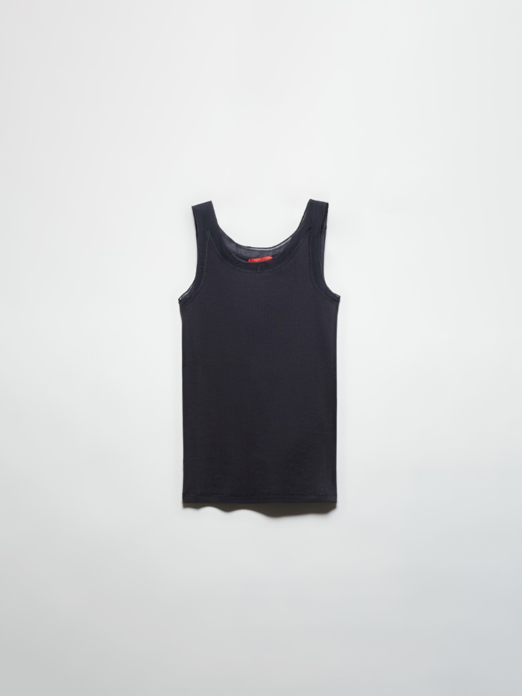 Ribbed cotton tank top - ULTRAMARINE - MAX&Co.