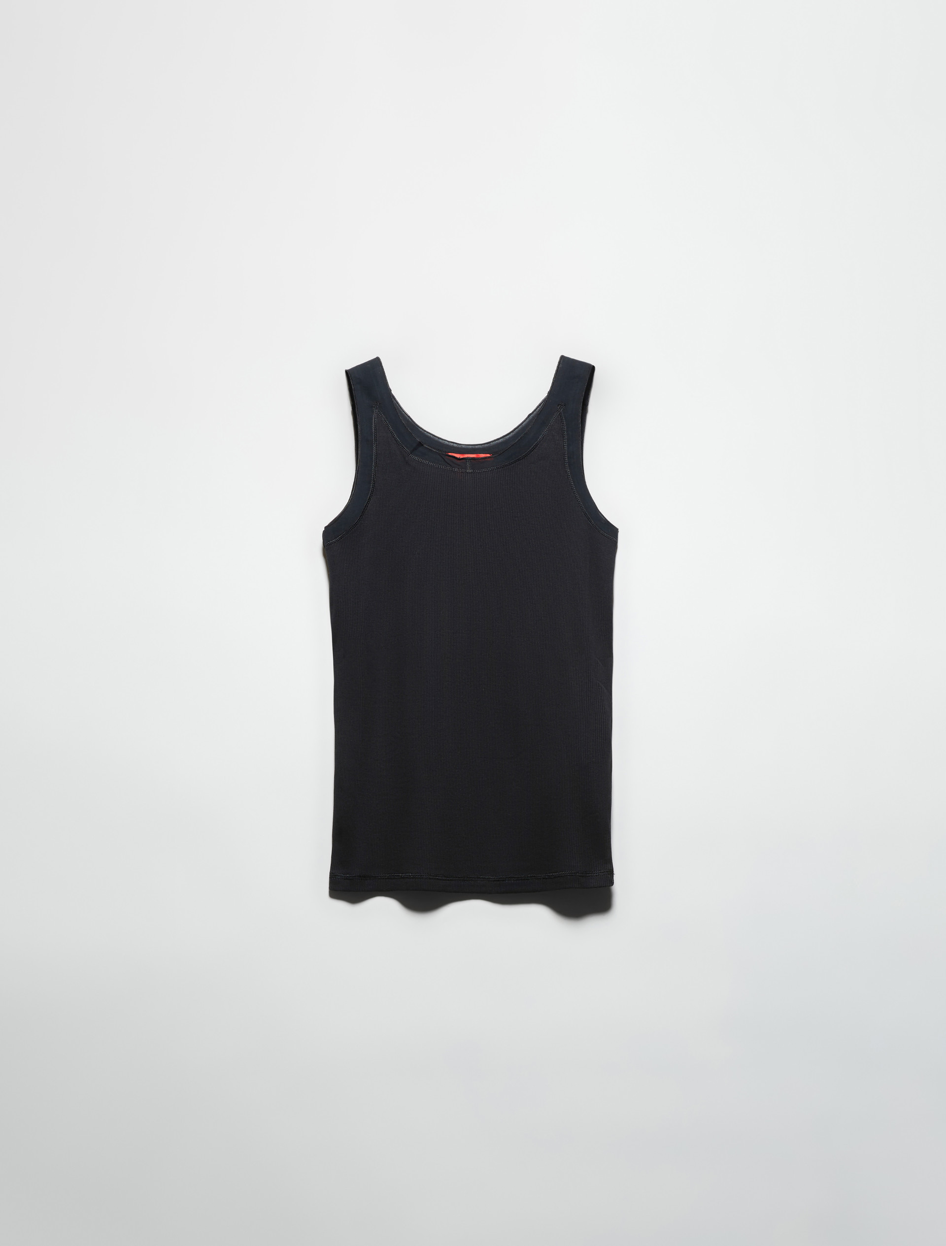 Ribbed cotton tank top - BLACK - MAX&Co. - 5